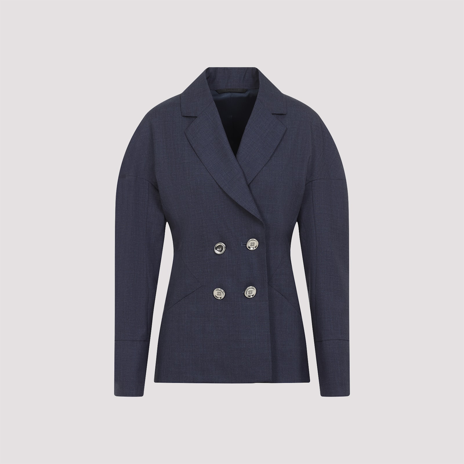 Givenchy Denim Double-breasted Blazer In Denim Blue