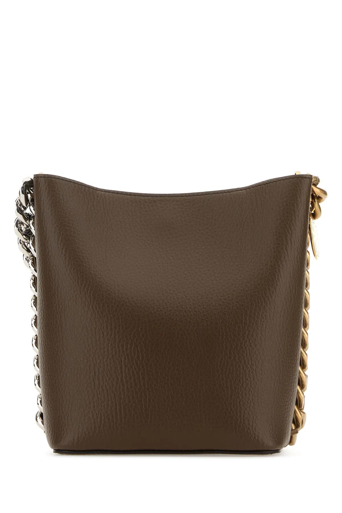 Shop Stella Mccartney Brown Alter Mat Frayme Bucket Bag