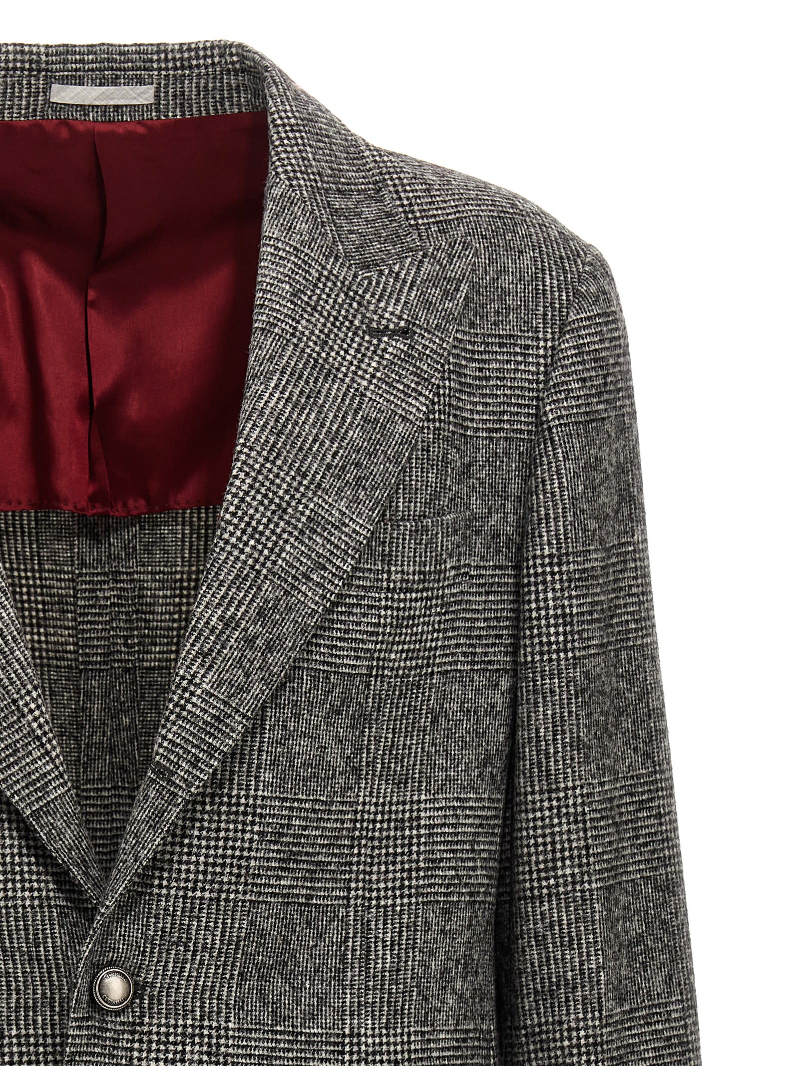 BRUNELLO CUCINELLI CHECK SINGLE-BREASTED BLAZER