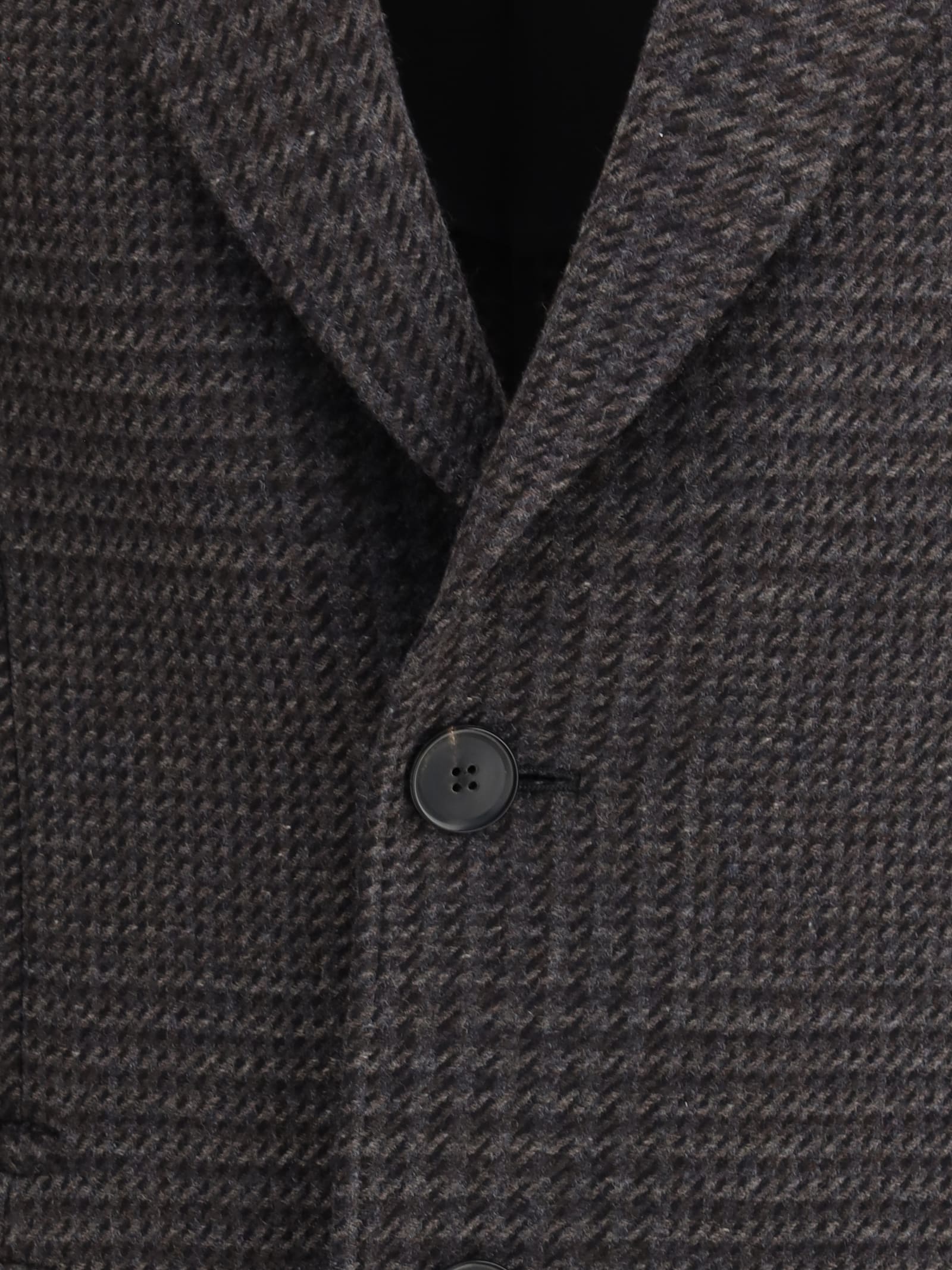 Zegna Brown Wool Coat In Gray