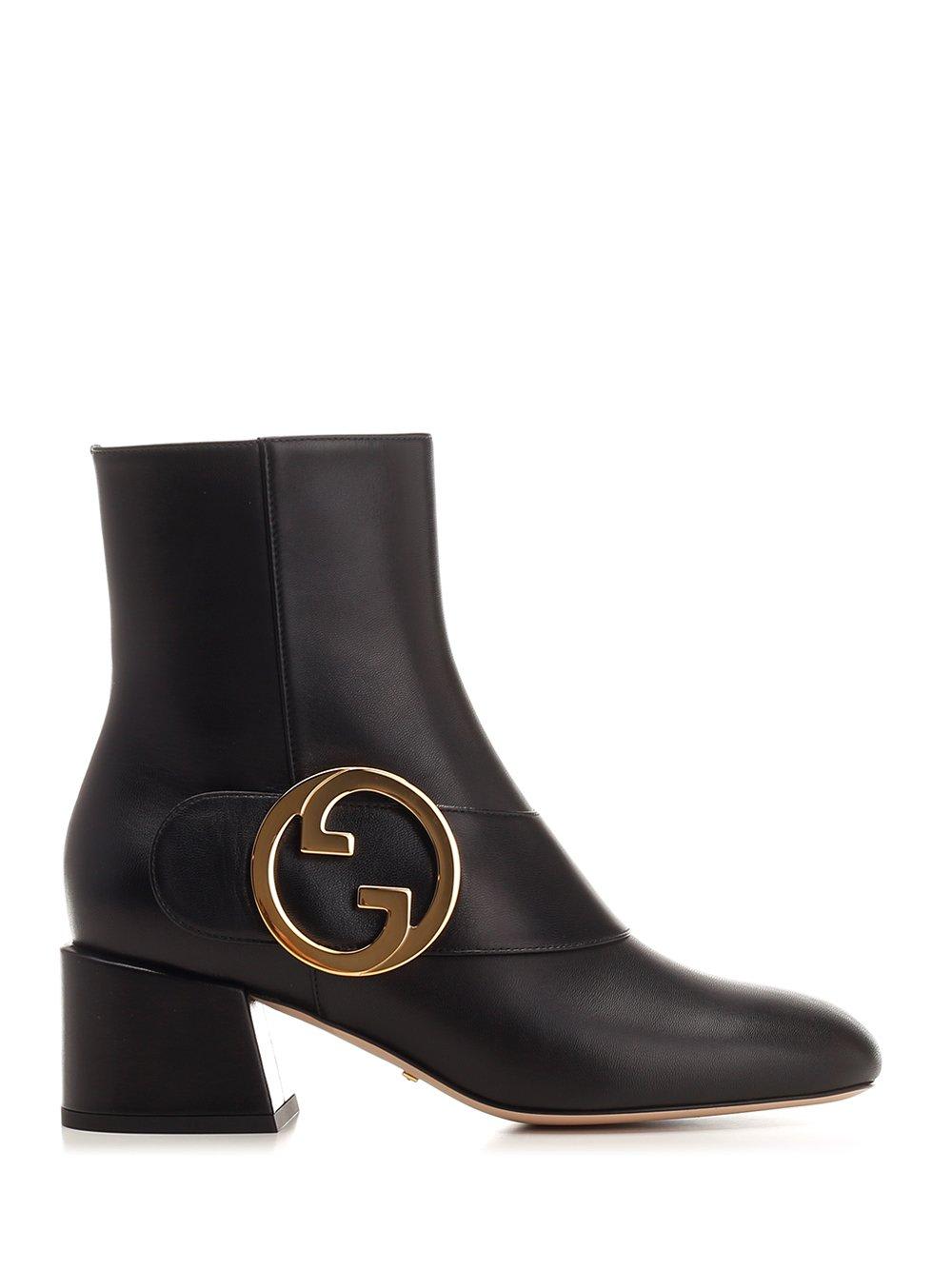 GUCCI BLONDIE SQUARE TOE ANKLE BOOTS
