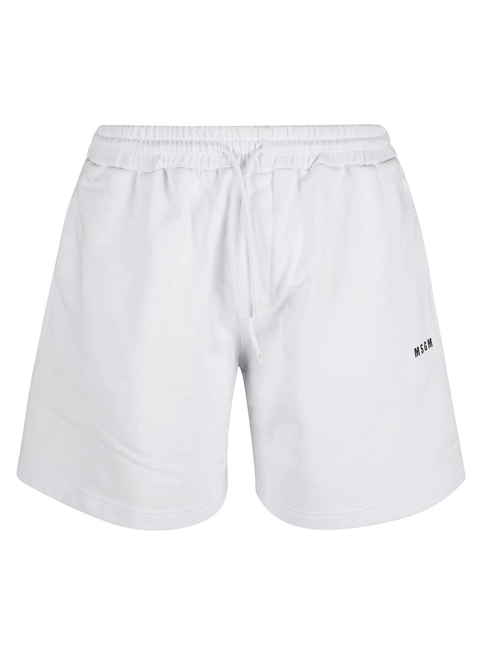 Msgm Logo Bermuda Shorts In White