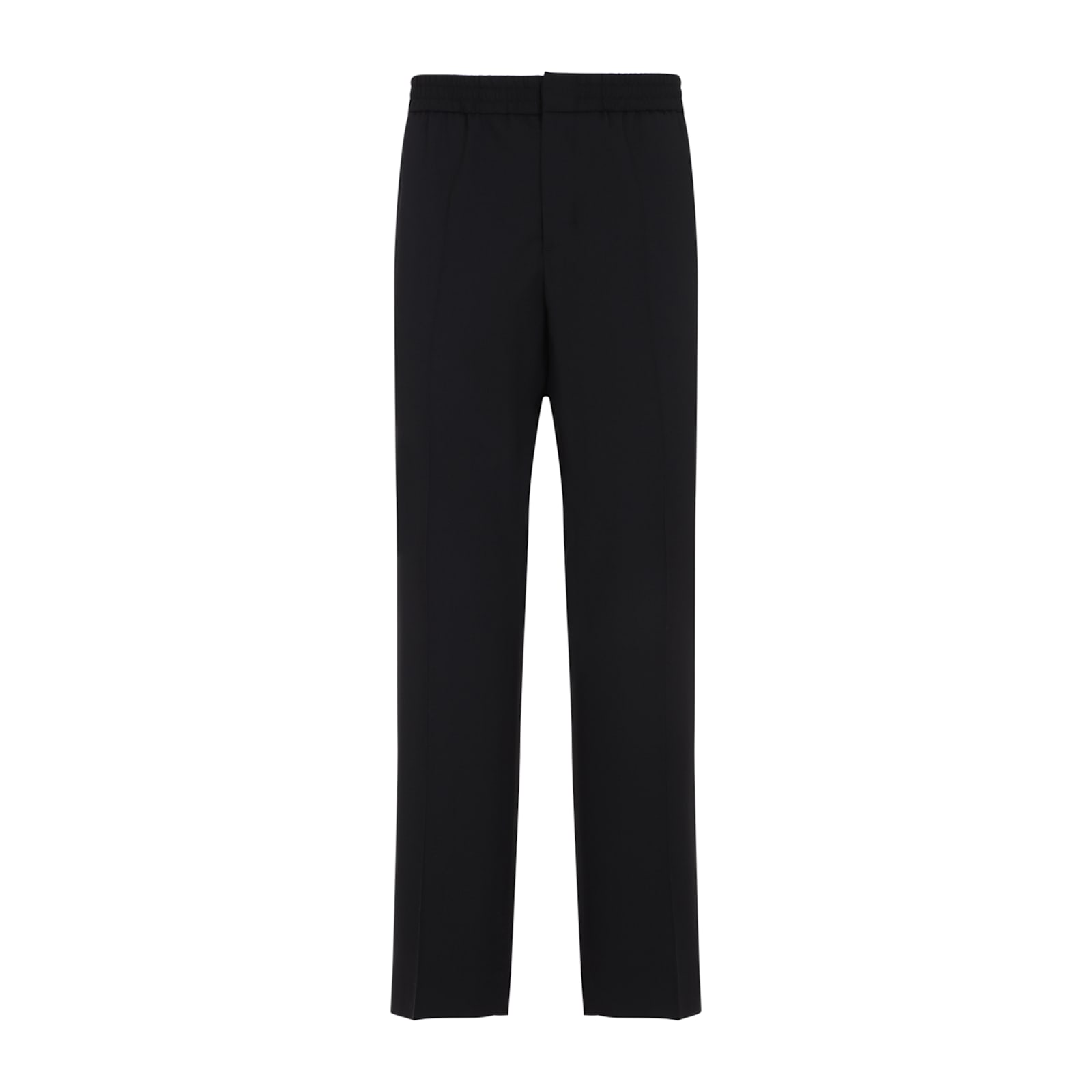 Ami Alexandre Mattiussi Wool Wide-leg Pant Cropped Length In Black