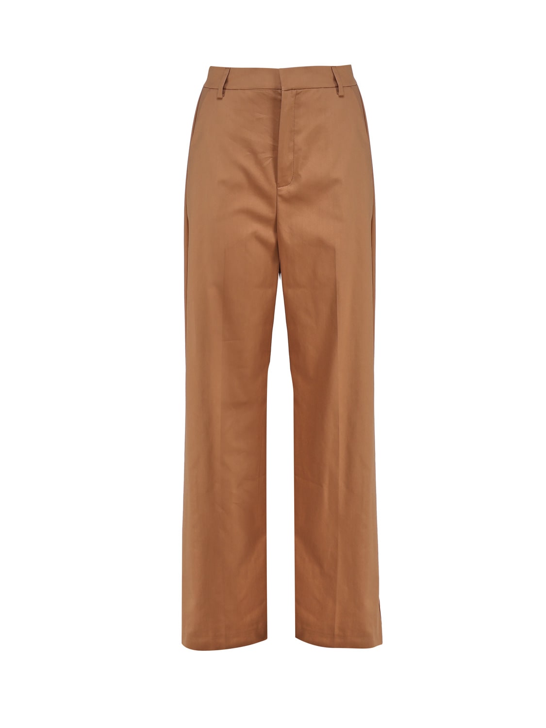 Shop The Andamane High-waisted Cotton Trousers In Caramel