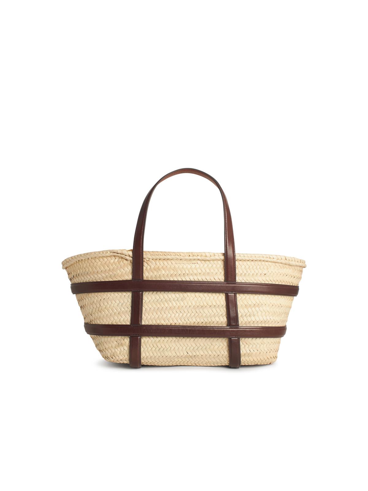 Tory Burch Ella Bucket Bag In Beige Straw In Neutral