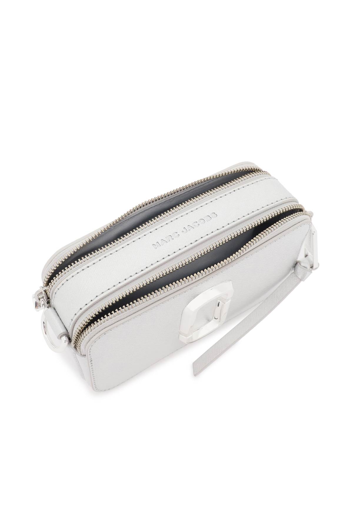 Marc Jacobs The Snapshot Leather Camera Bag In Silver