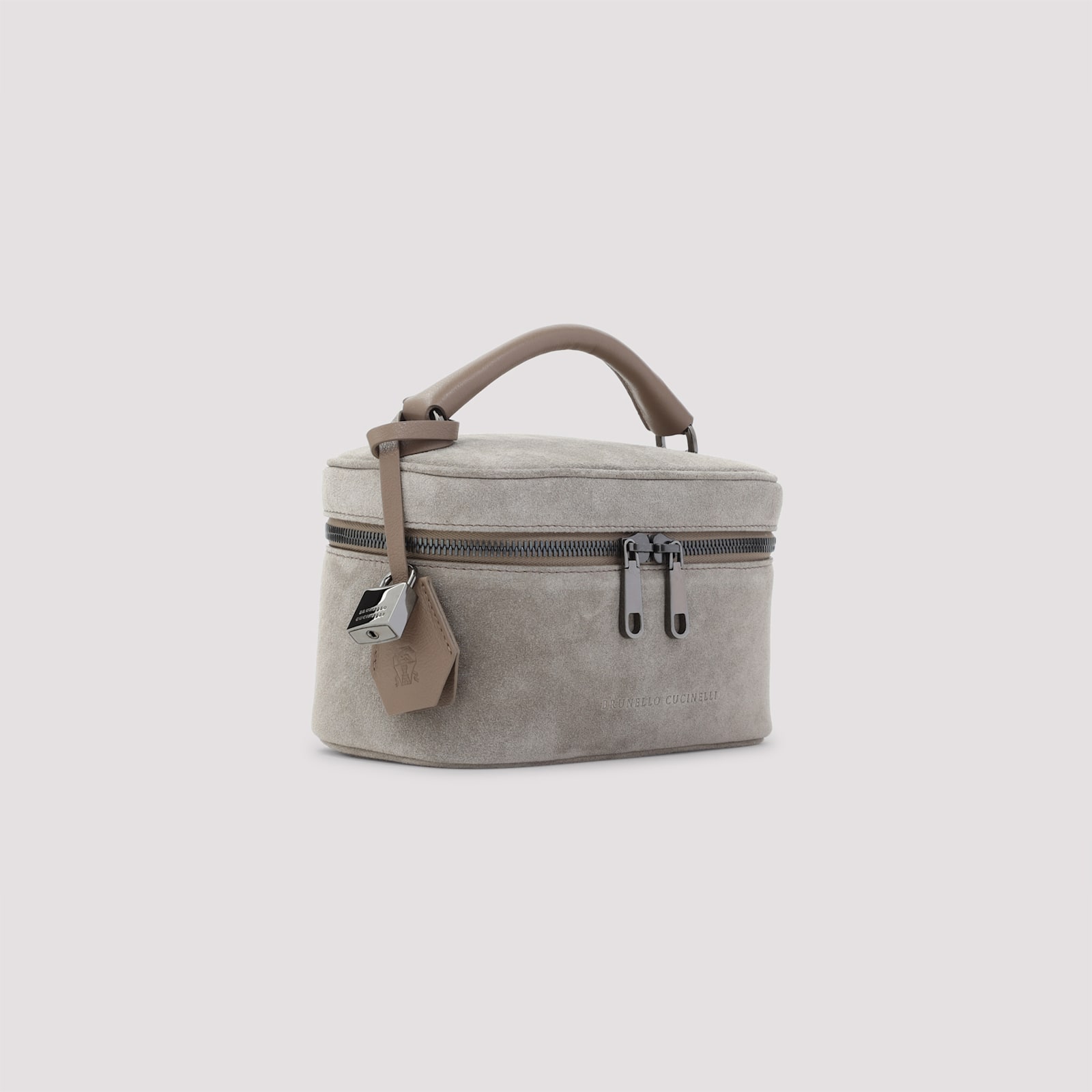 Brunello Cucinelli Suede Leather Pouch In White