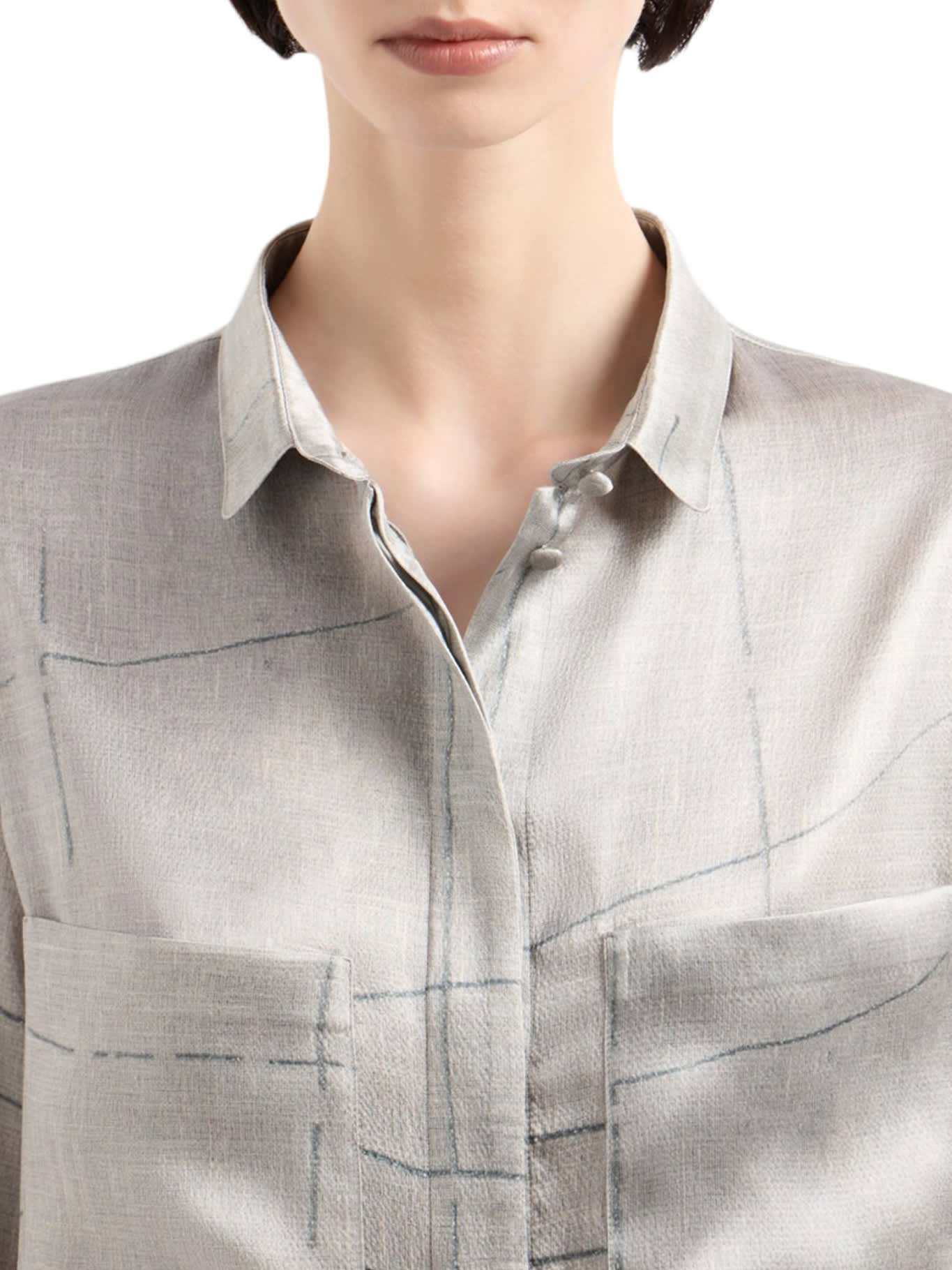 Giorgio Armani Silk Shirt In Grey