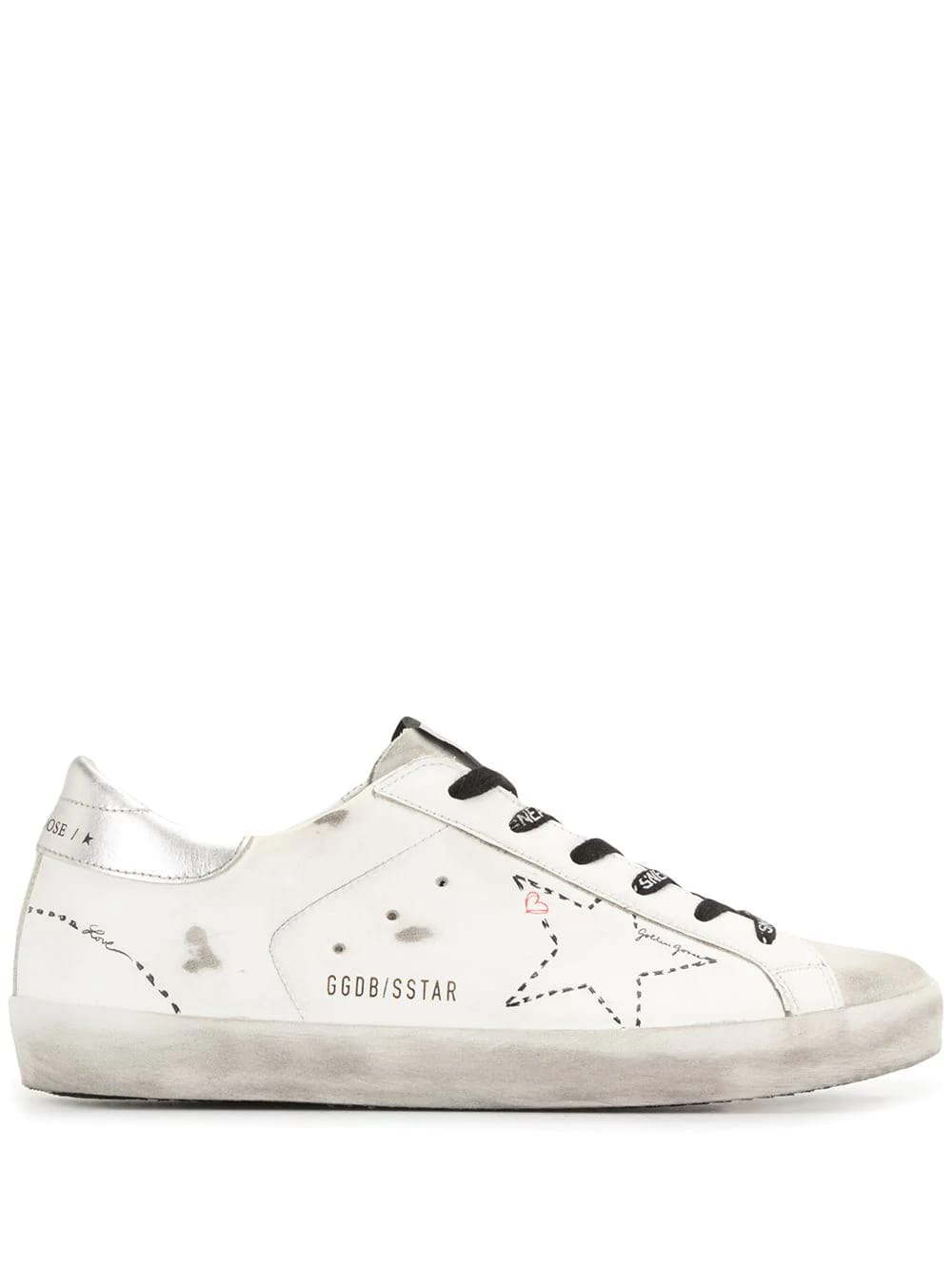Golden Goose Woman White Super-star Sneakers With Contrast Stitched Star