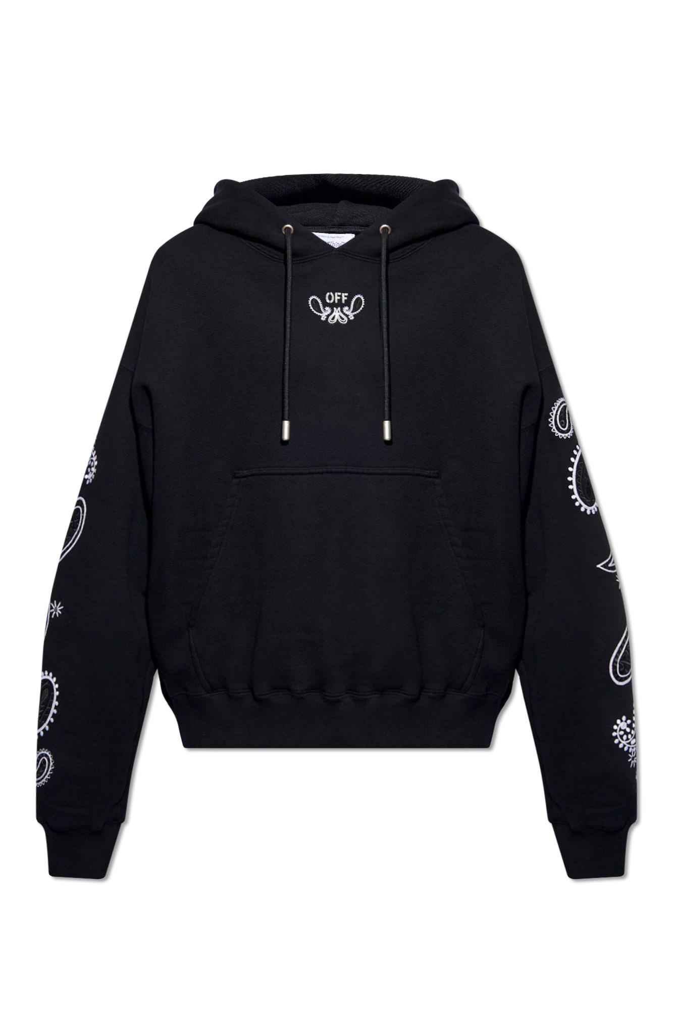 Off-white Hoodie With Logo In Black