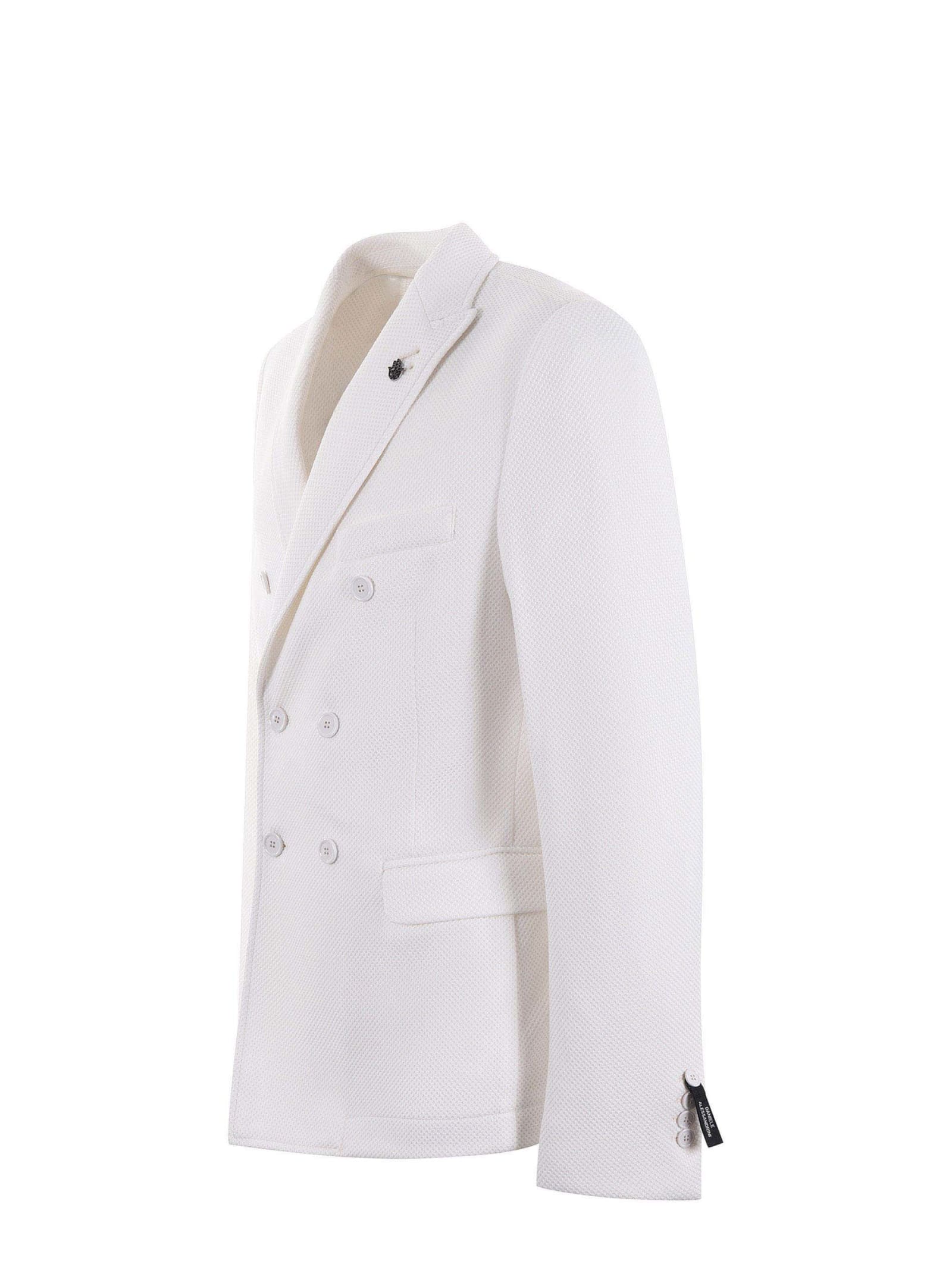 Shop Daniele Alessandrini Alessandrini Double-breasted Jacket In Bianco
