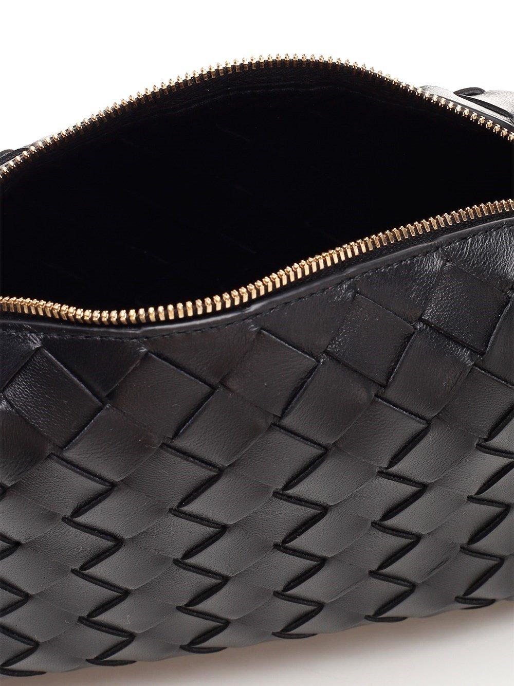 Shop Bottega Veneta Loop Intrecciato Shoulder Bag In Black
