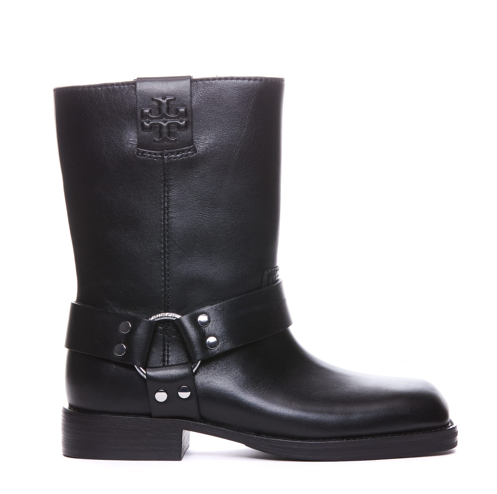 moto Black Leather Boots