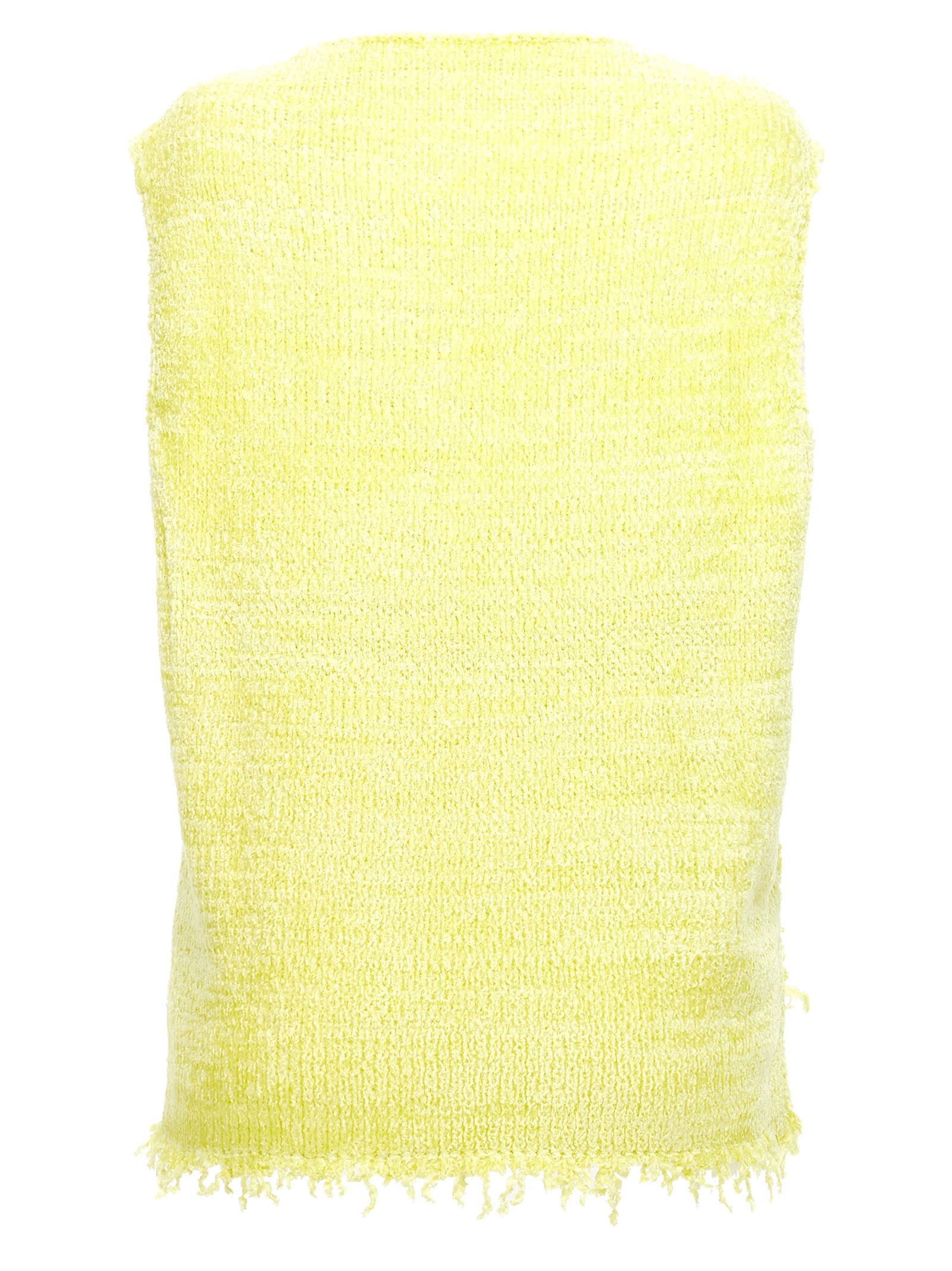 Shop Jil Sander Destroyed Chenille Vest In Yellow