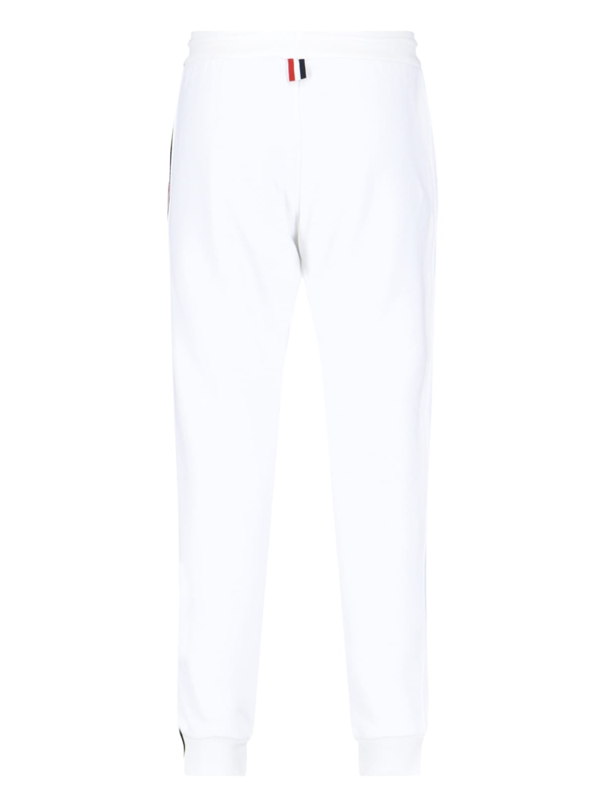 Shop Thom Browne Tricolor Detail Sporty Pants In White