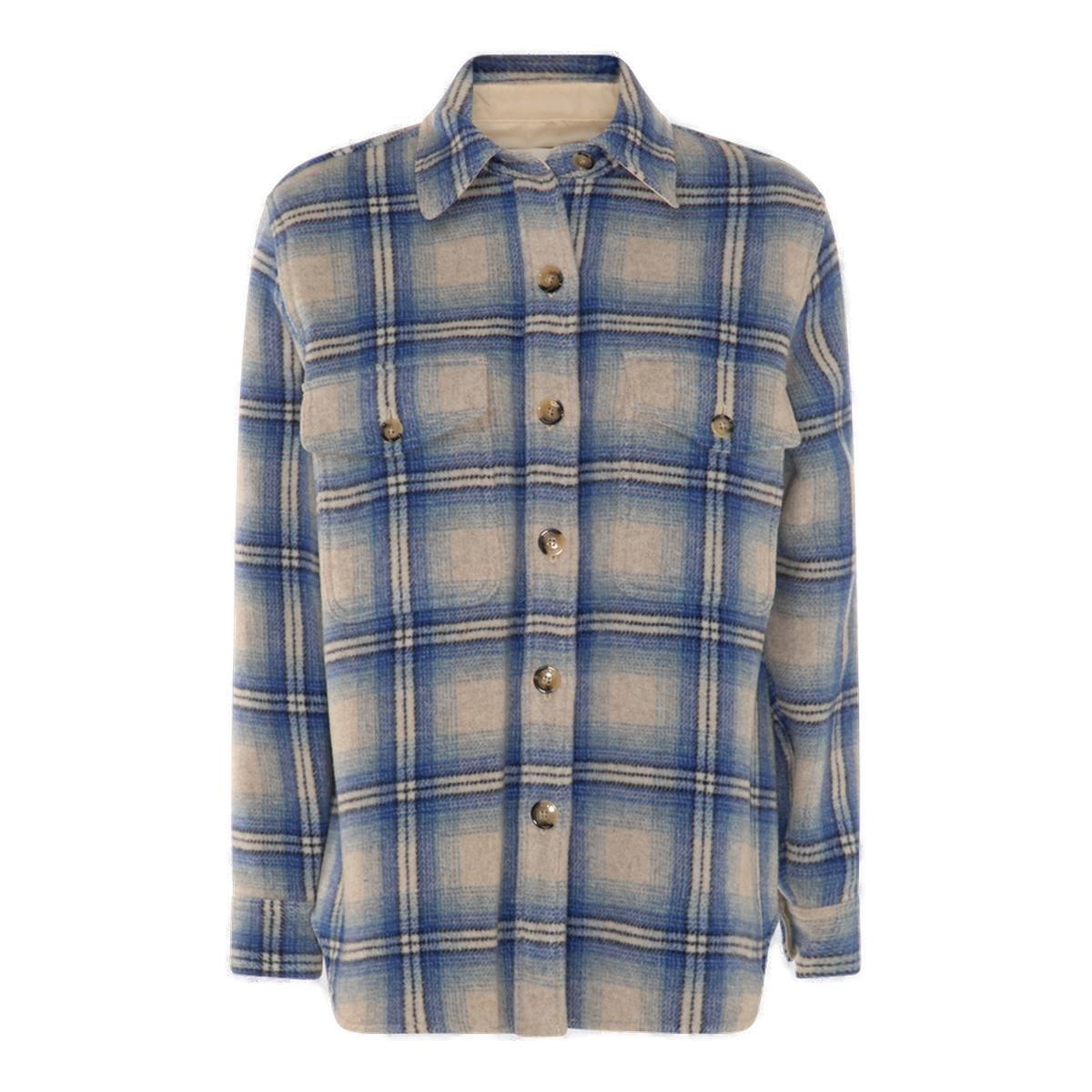 Shop Isabel Marant Checked Button-up Shirt In Blue