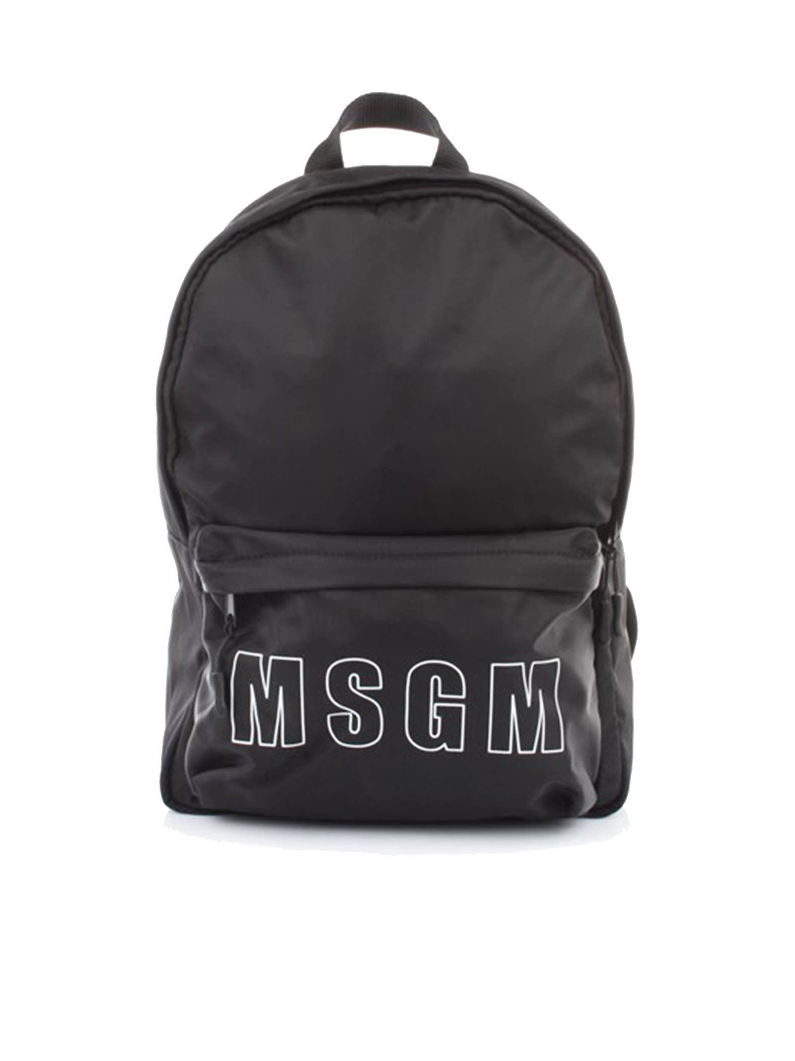 Msgm Nylon Black Backpack