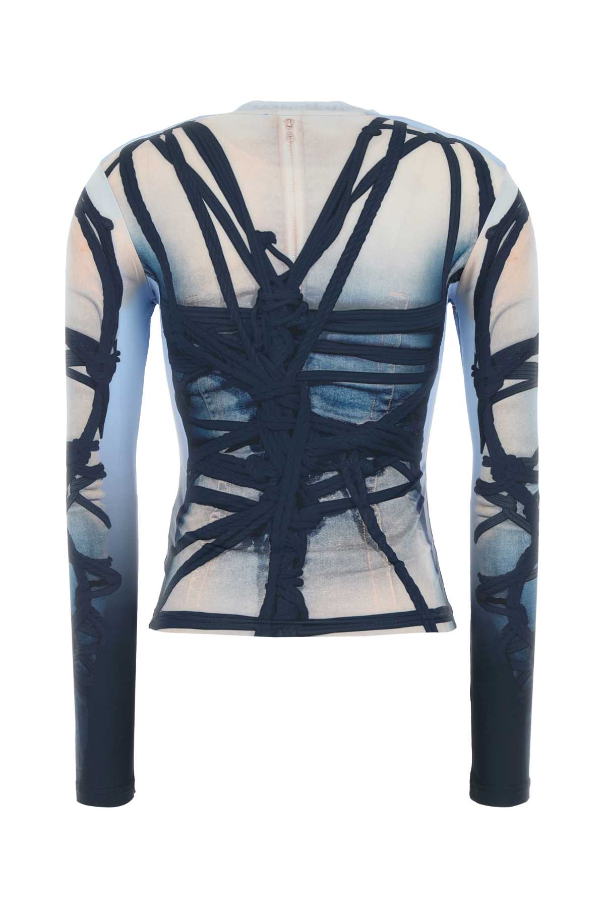 Shop Y/project Printed Stretch Nylon Top In Blueblack