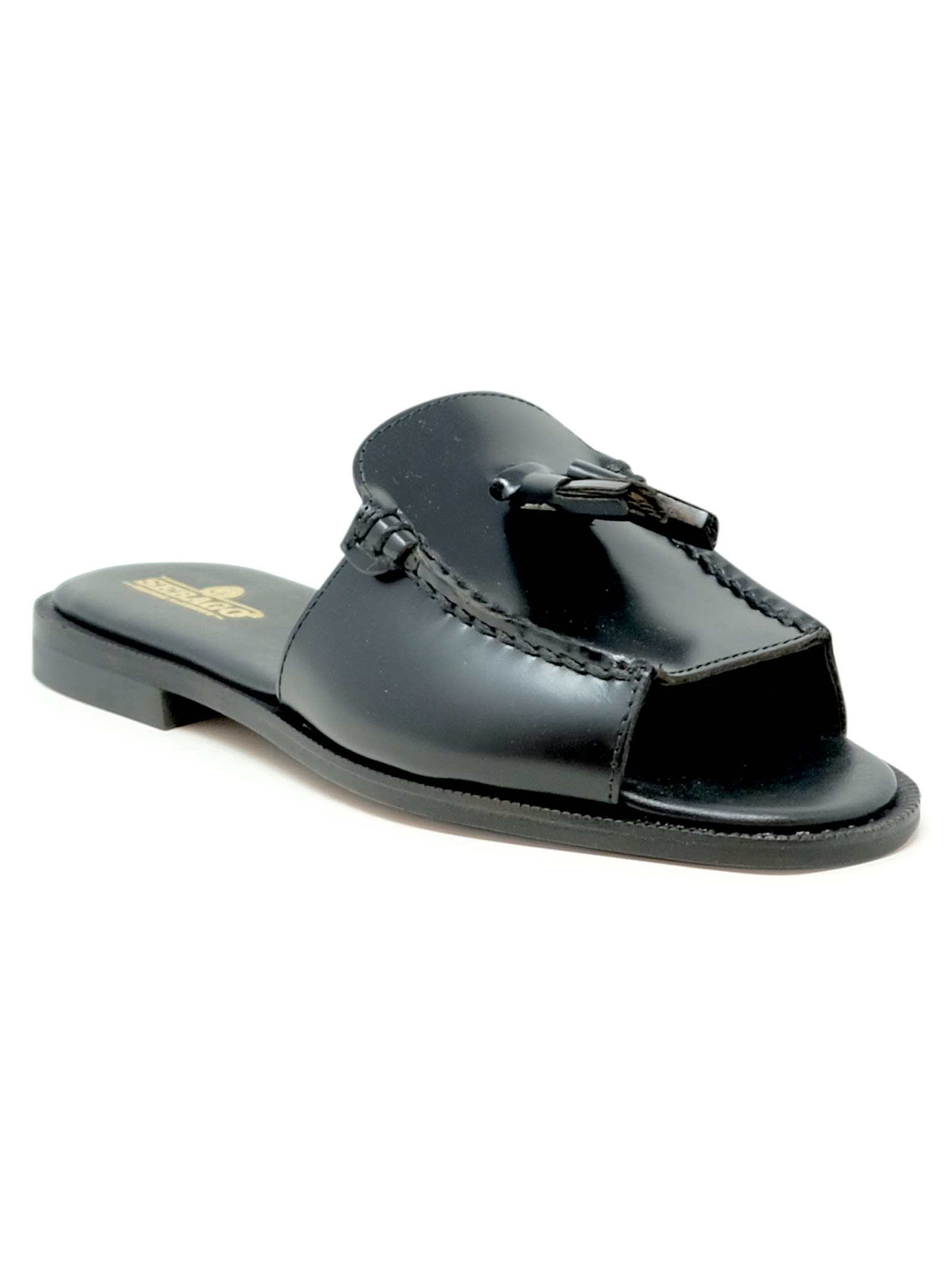 Sebago Black Leather Sandals In Black