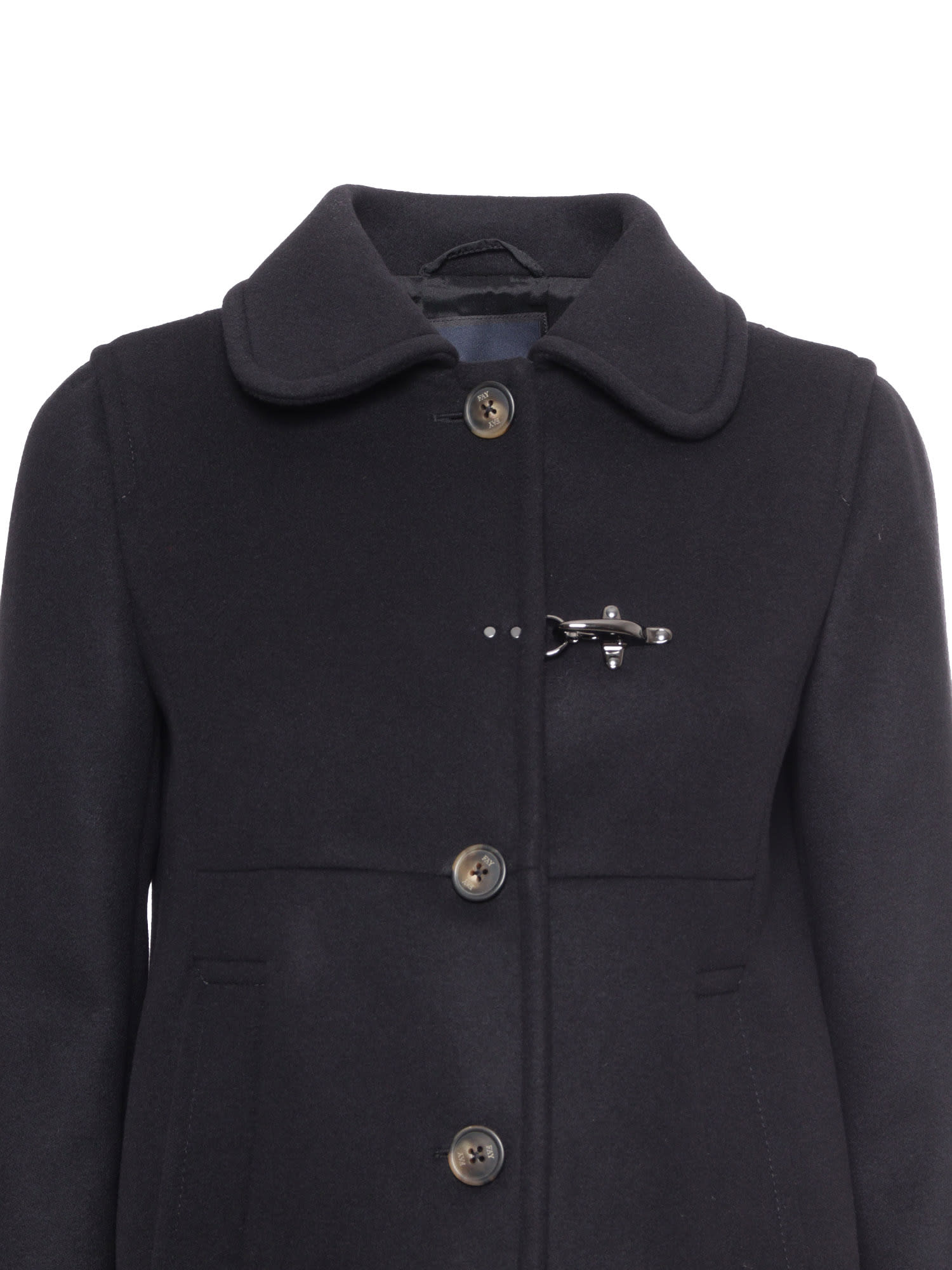 Shop Fay Urban Coat With Baby Collar + Hook In Black