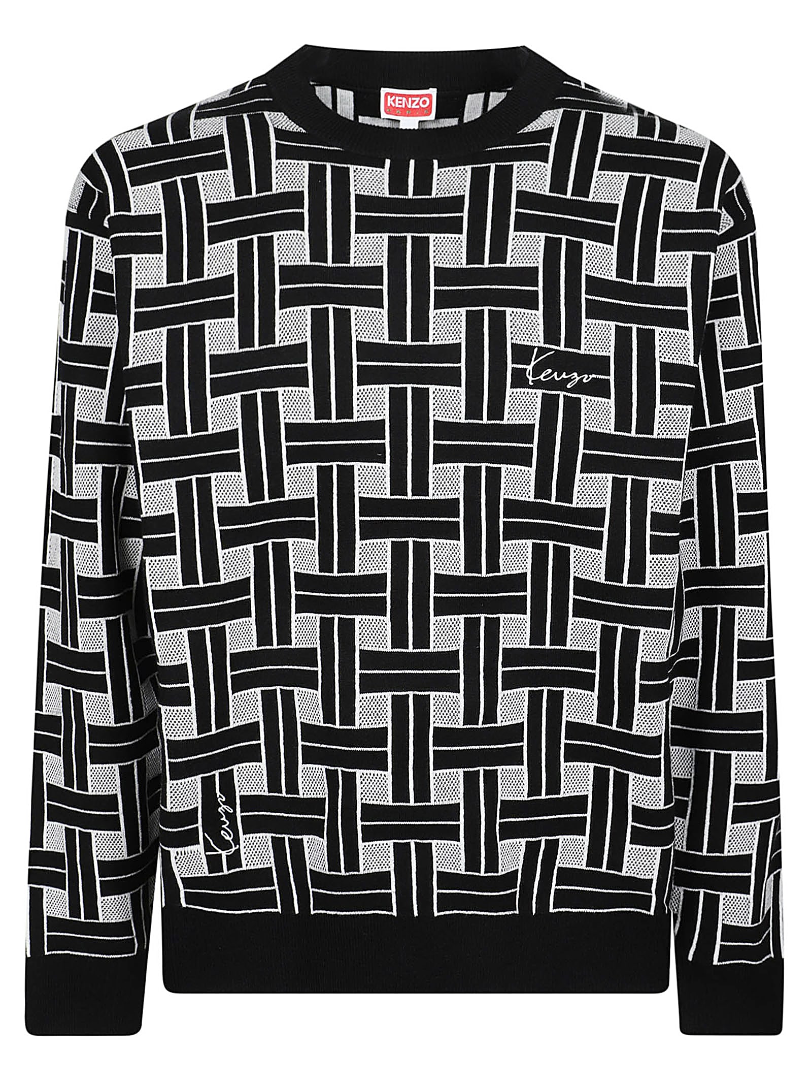 Shop Kenzo Weave Sweater In J Noir