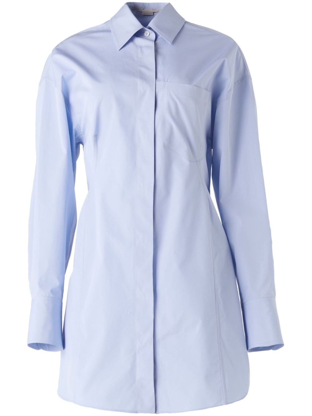 Shop Stella Mccartney Cotton-poplin Shirt Dress In Clear Blue