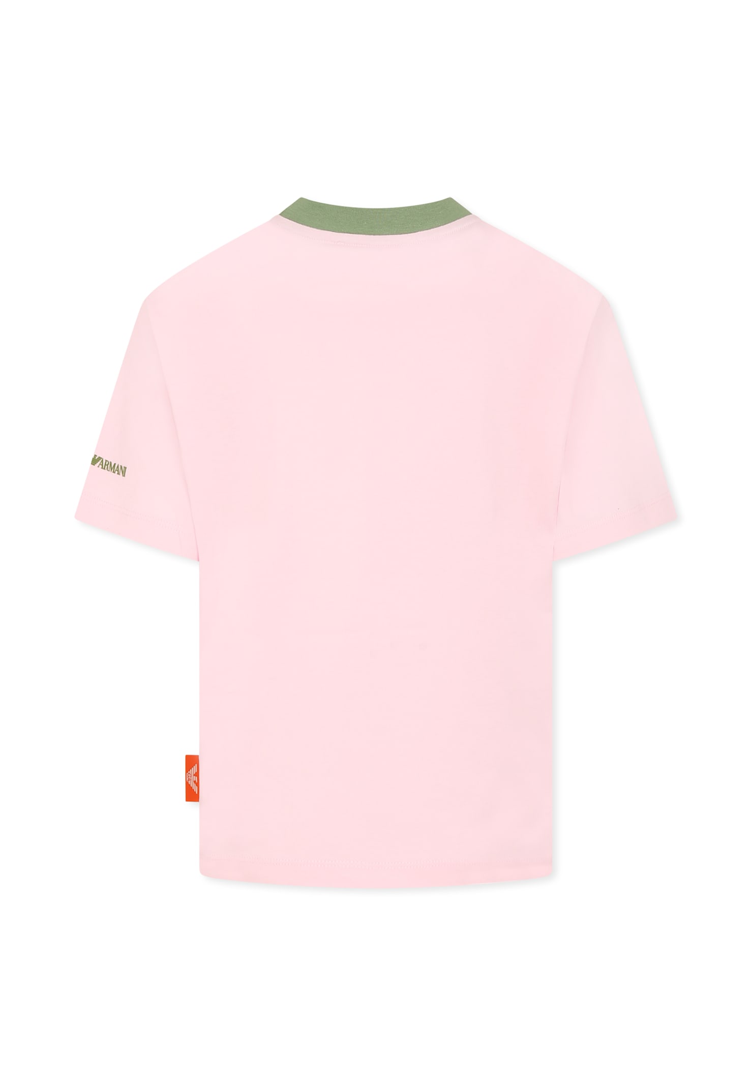 Shop Emporio Armani Pink T-shirt For Girl With Manga Bear