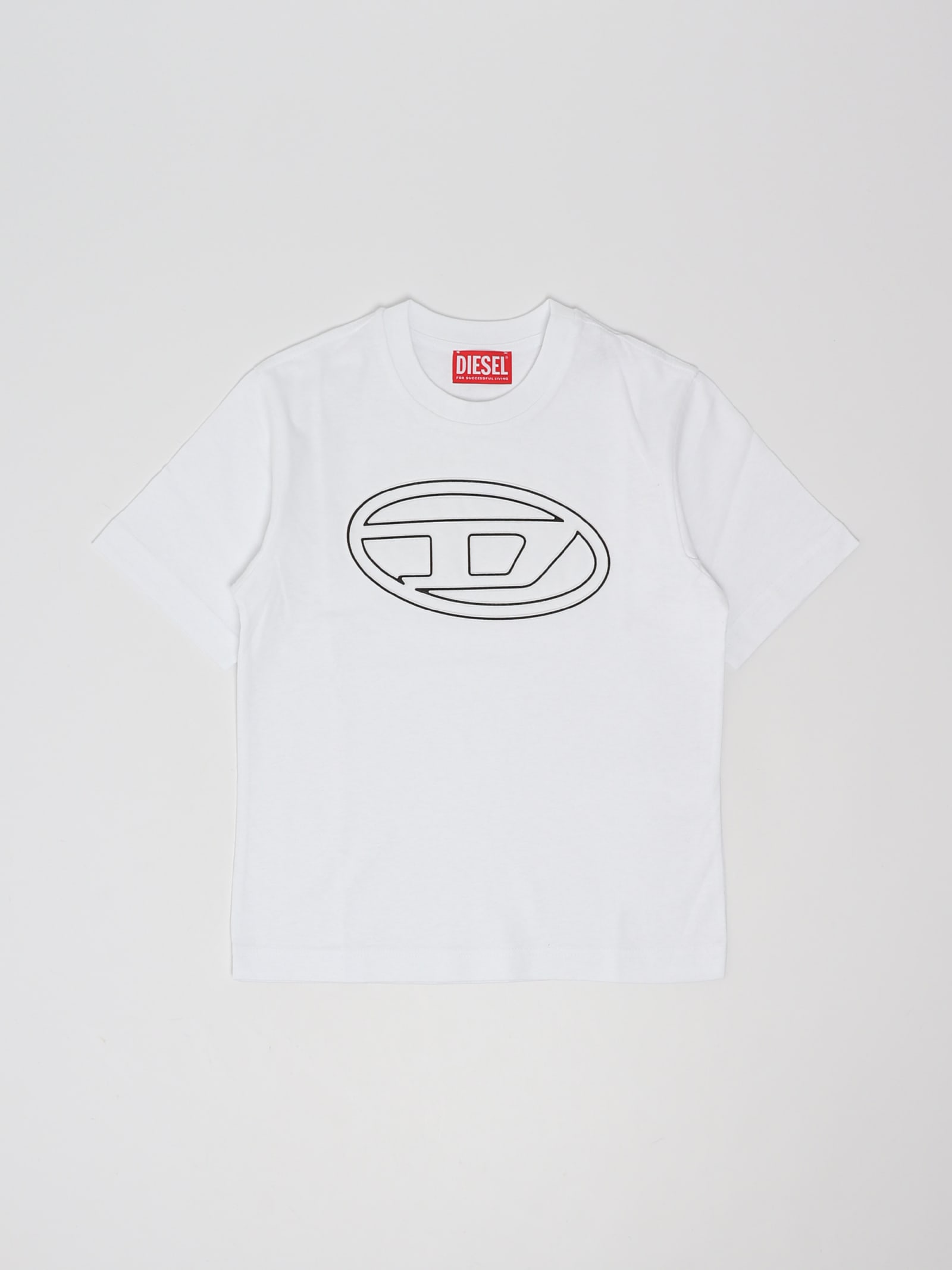 Shop Diesel Justbigoval Over T-shirt In Bianco