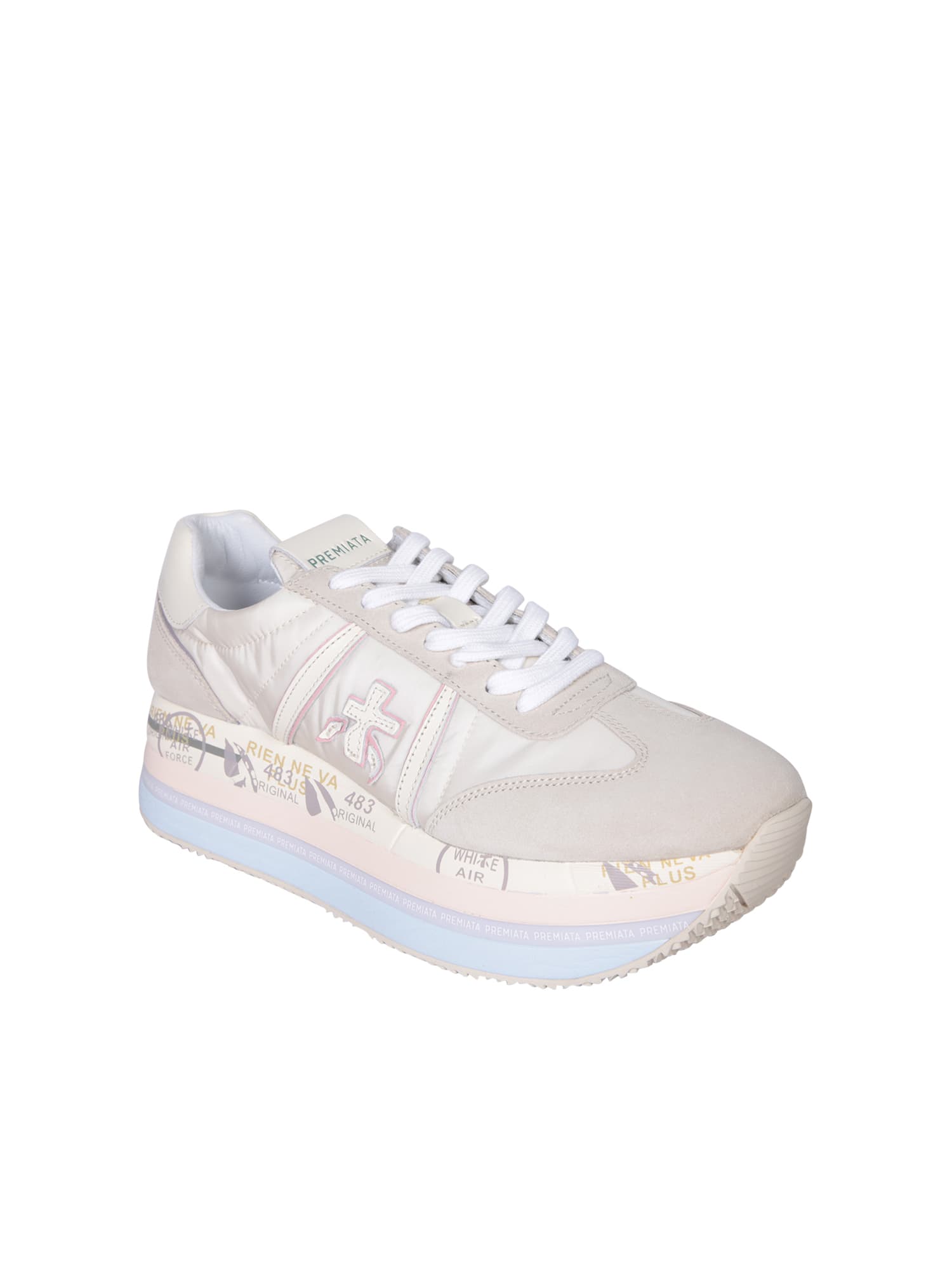 Shop Premiata Beth Bianco Sneakers In White