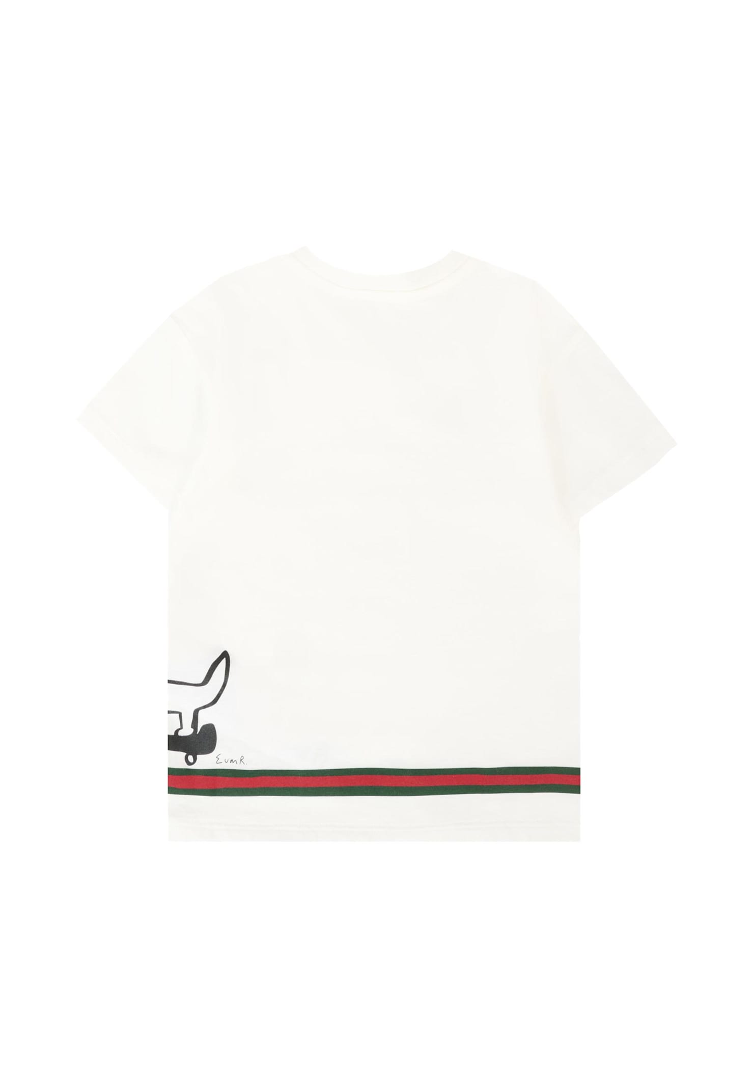Gucci White T-shirt For Babykids With Dog In White
