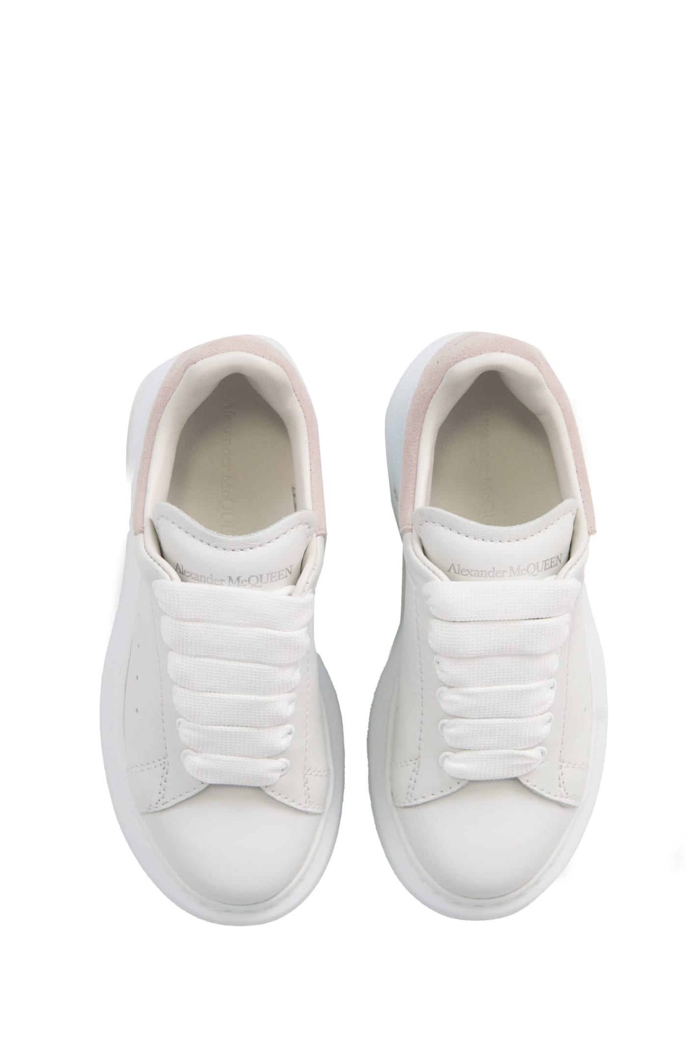 Shop Alexander Mcqueen Leather Sneakers In White