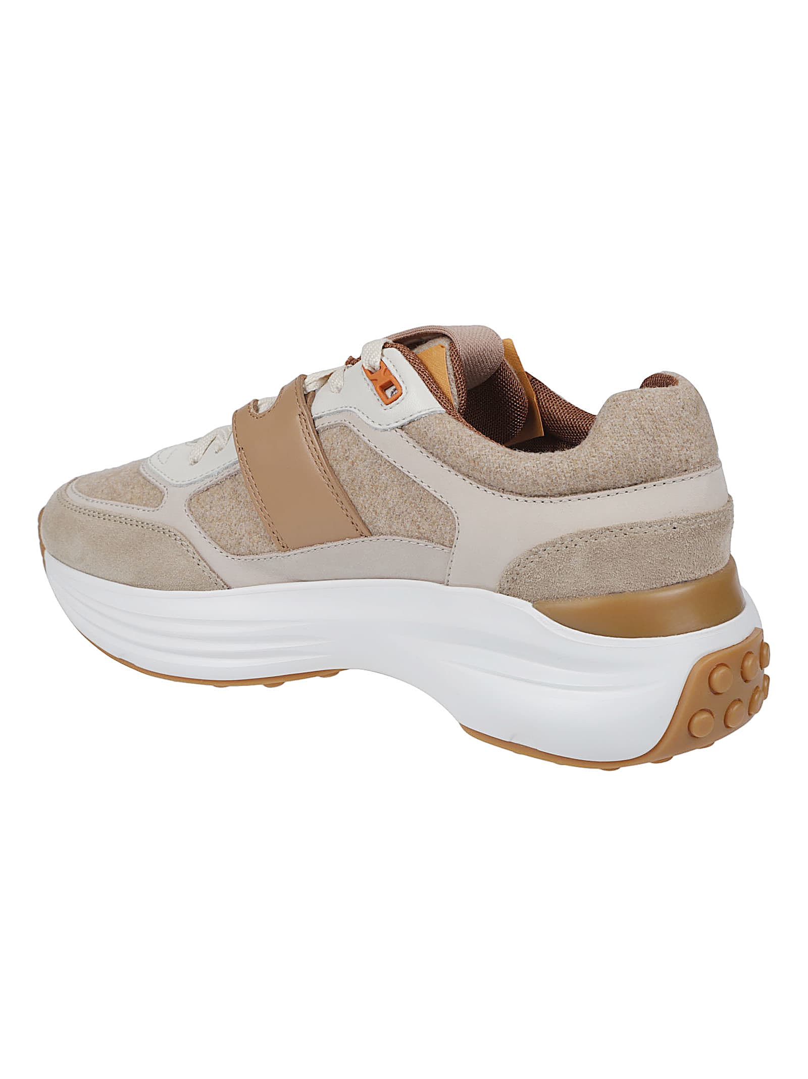 Tod's Beige Leather And Suede Sneakers In Animal Print