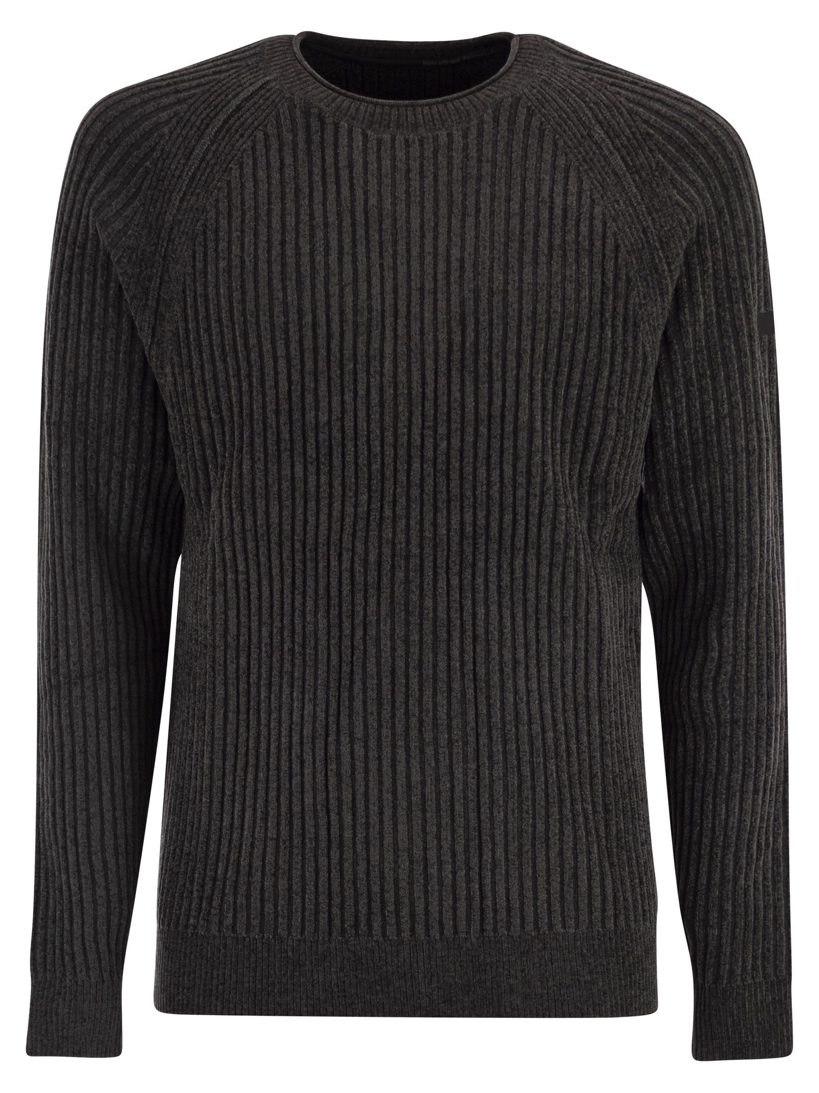 Rrd - Roberto Ricci Design Velvet Rave Round Knit - Crew Neck Jumper In Blue