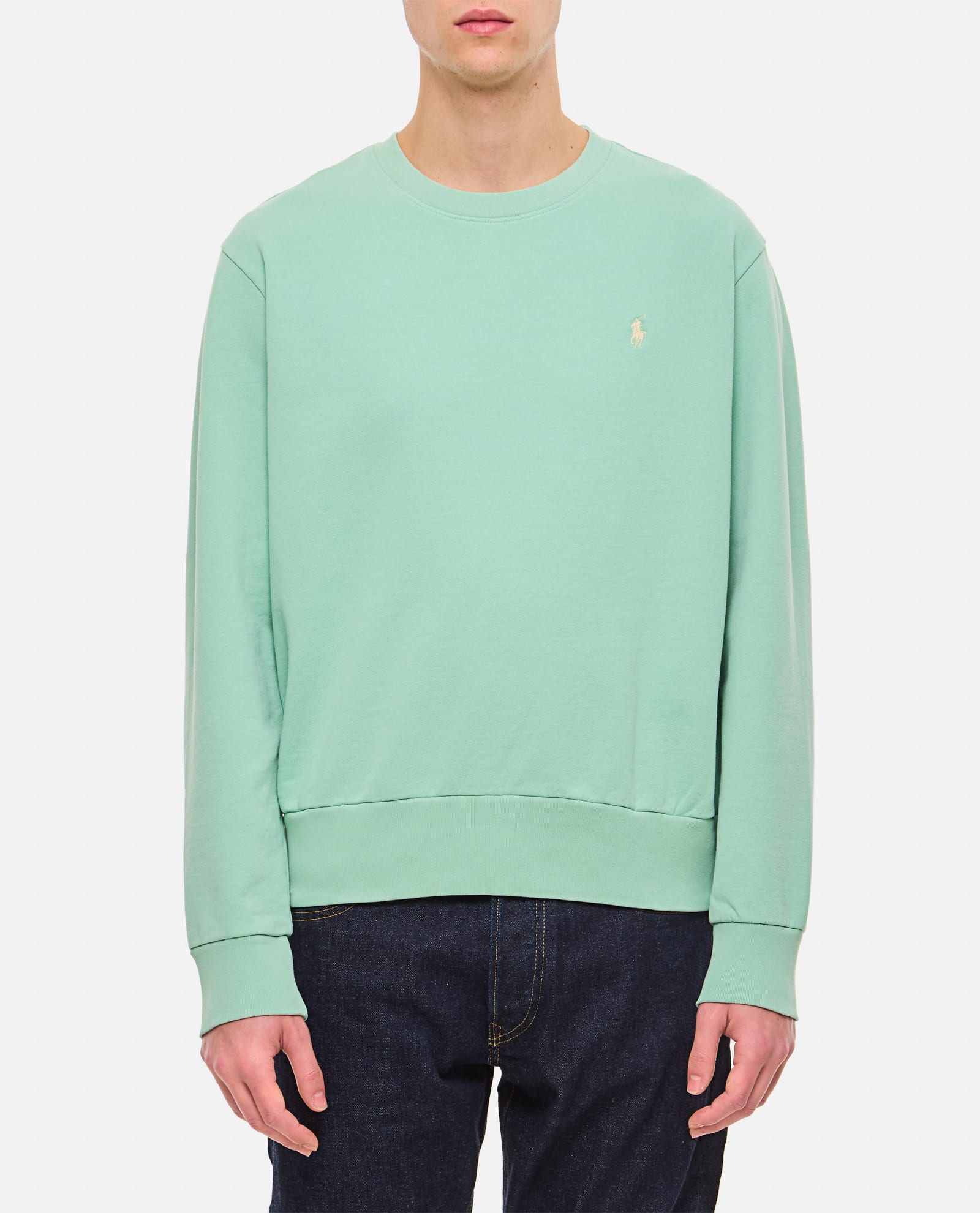 Shop Polo Ralph Lauren Cotton Sweatshirt  In Green