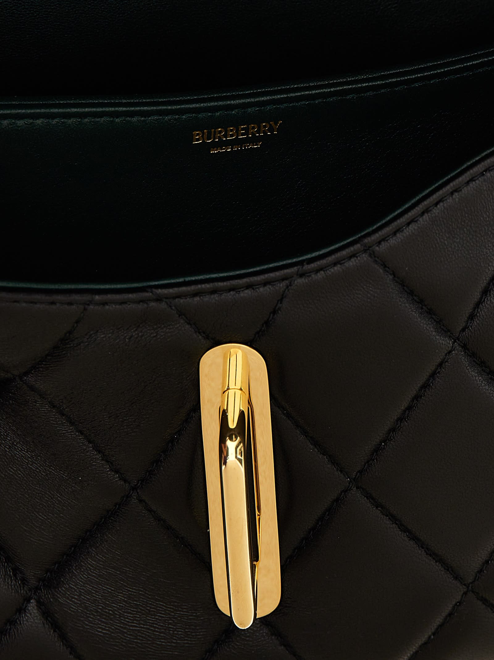 Burberry Rocking Horse Quilted Leather Crossbody Bag In Black