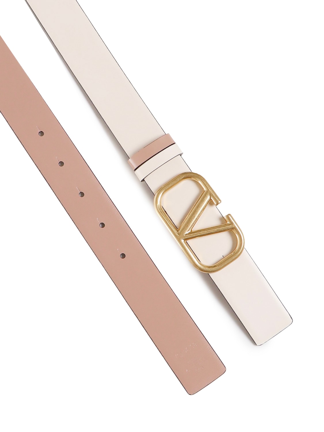 Valentino Vlogo Signature Belt In Polished Calfskin In White