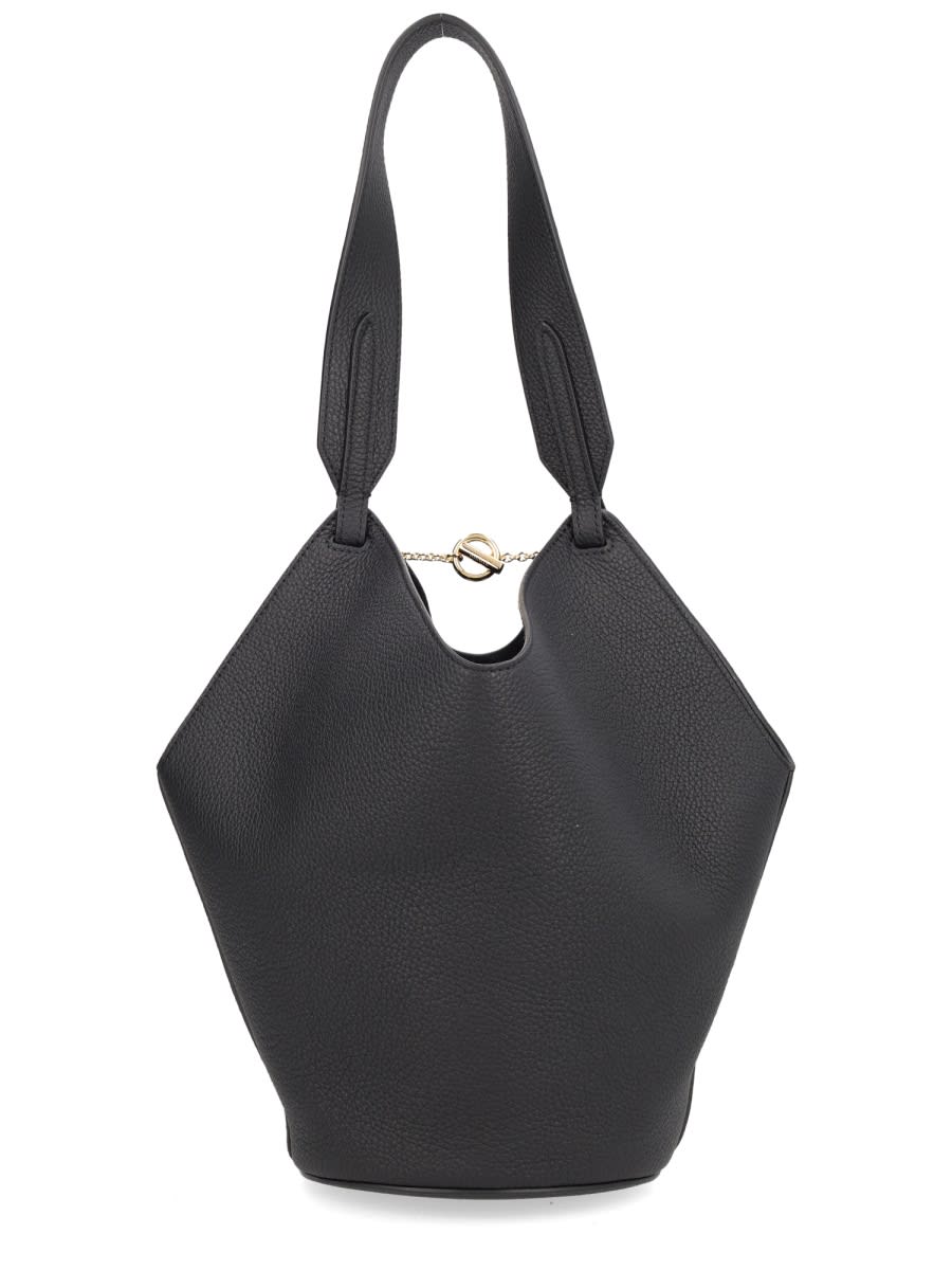 Khaite Lotus Chain Detailed Mini Tote Bag In Black