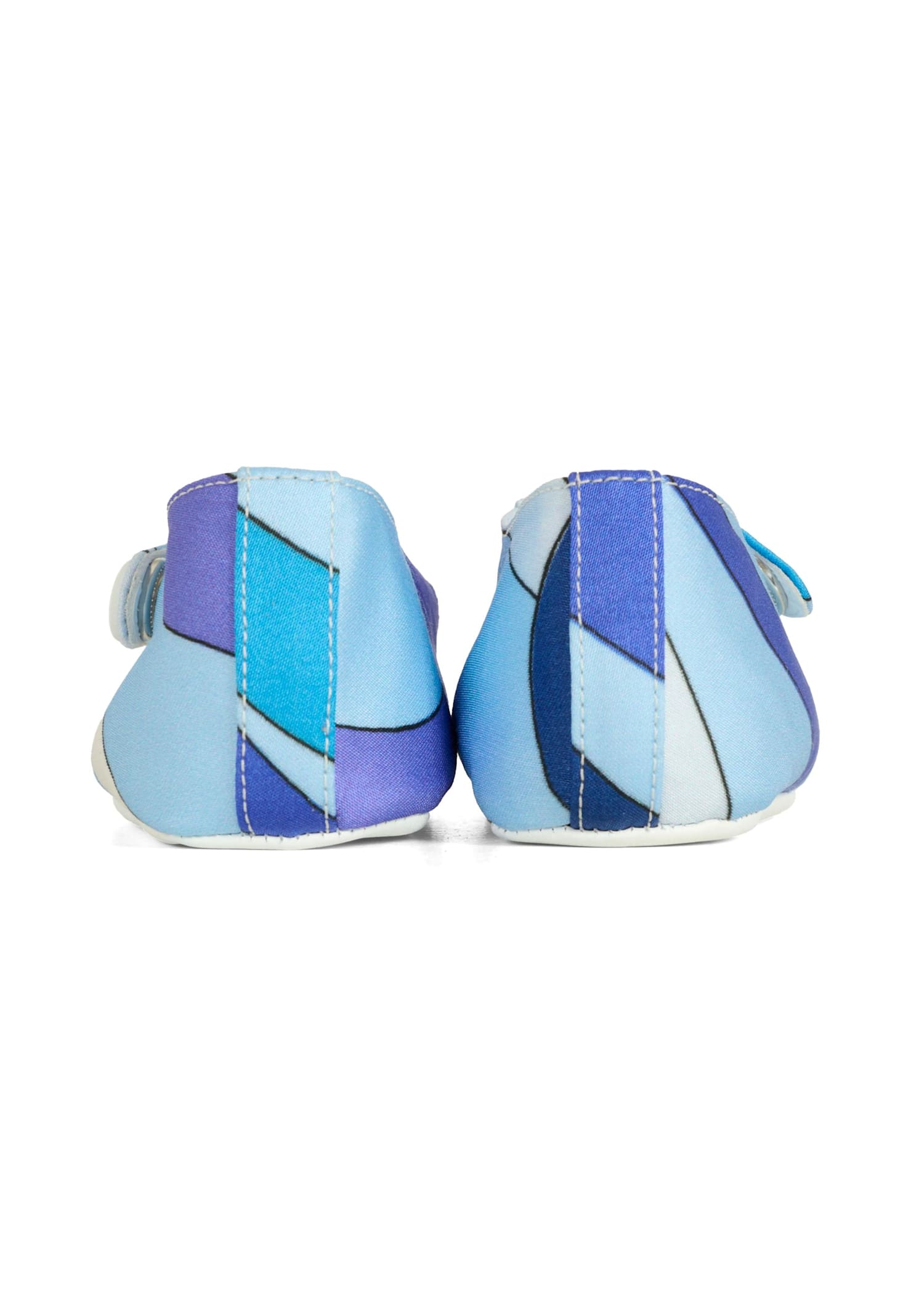Pucci Blue Ballet Flats For Baby Girl With Print In Blue