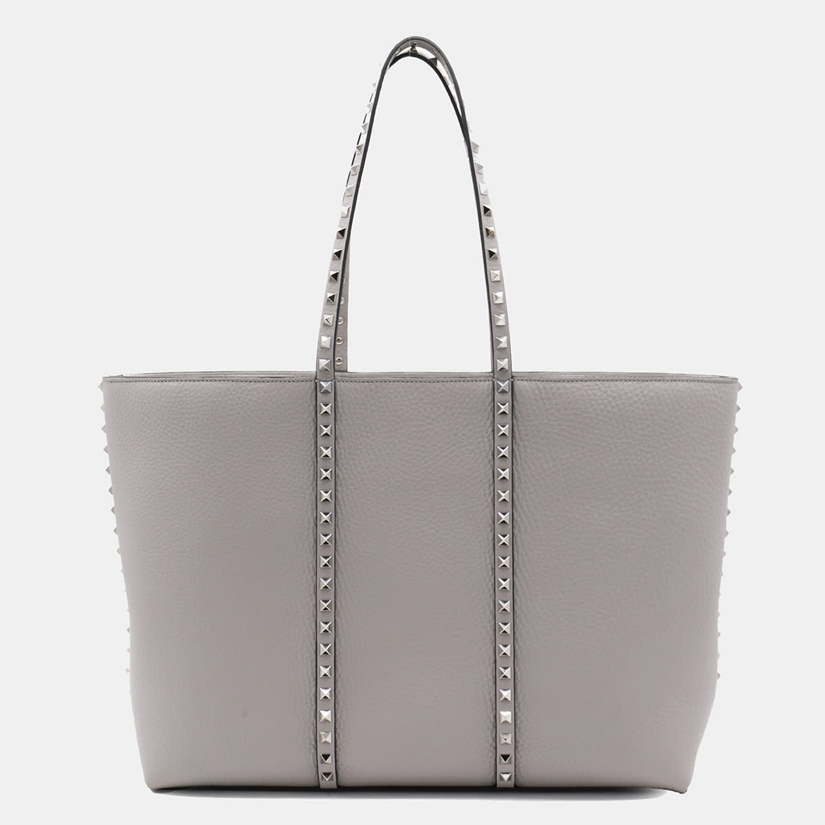 VALENTINO GARAVANI DARK GREY LEATHER TOTE BAG 