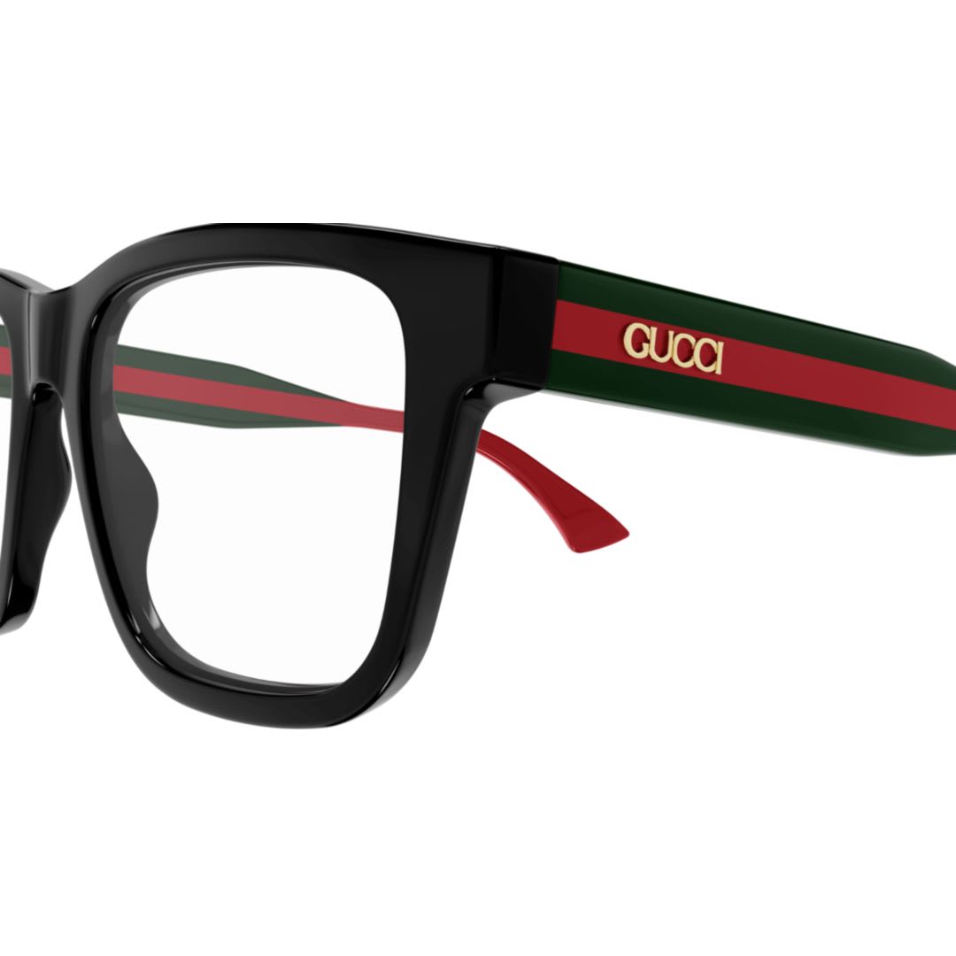Gucci Gg1870o-001black-green-transparent In Black