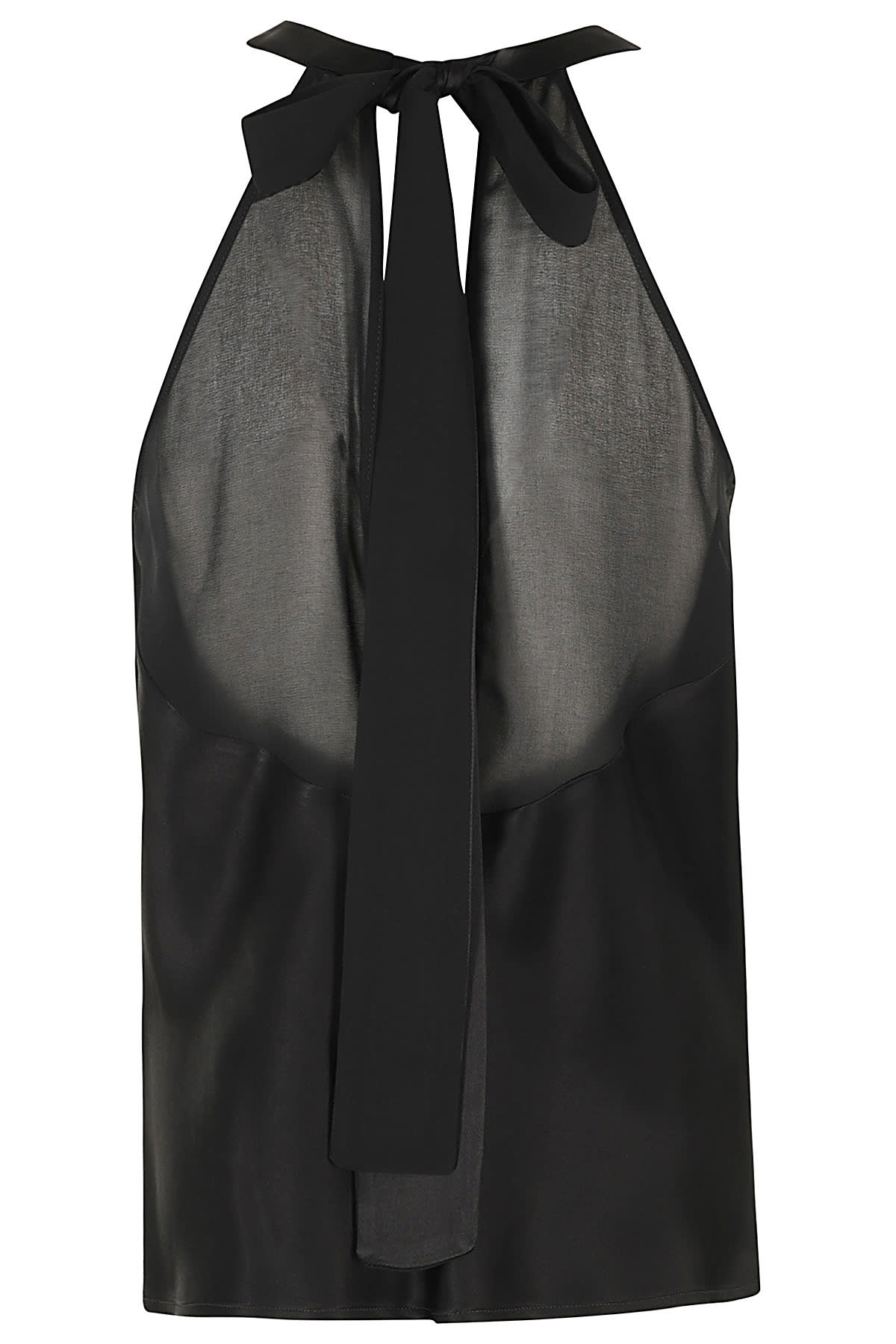 Shop Pinko Talange Top Satin In Nero Limousine