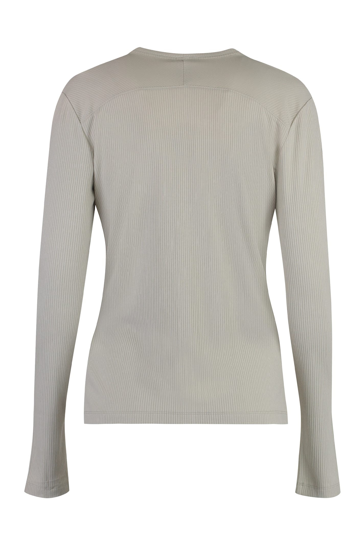 Shop Calvin Klein Ribbed Cardigan In Grey