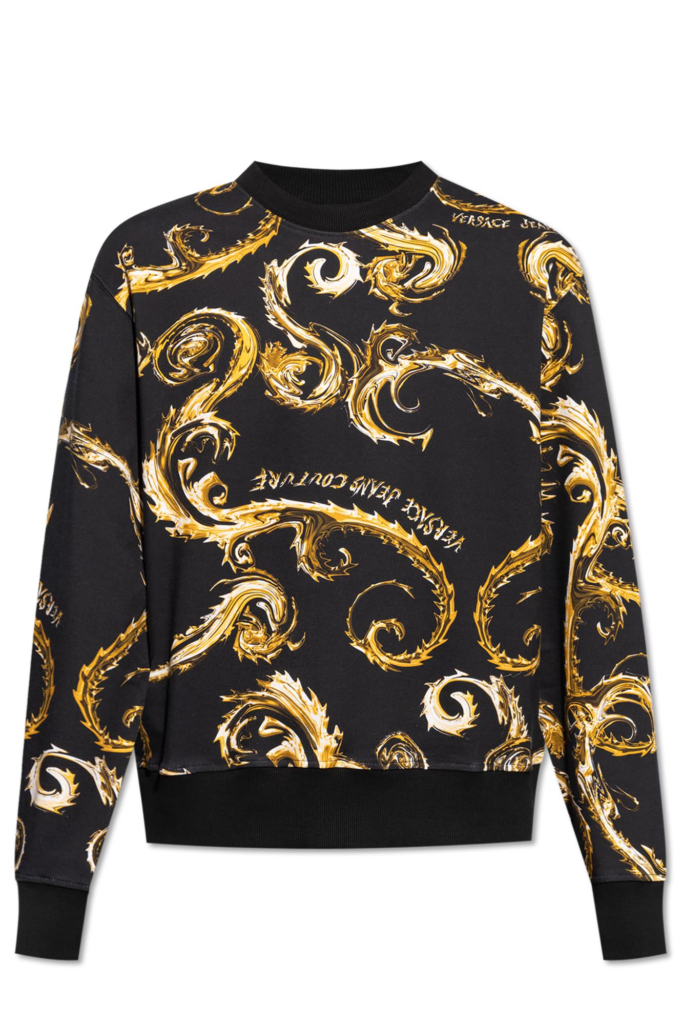 Shop Versace Jeans Couture Sweatshirt With Print In Black