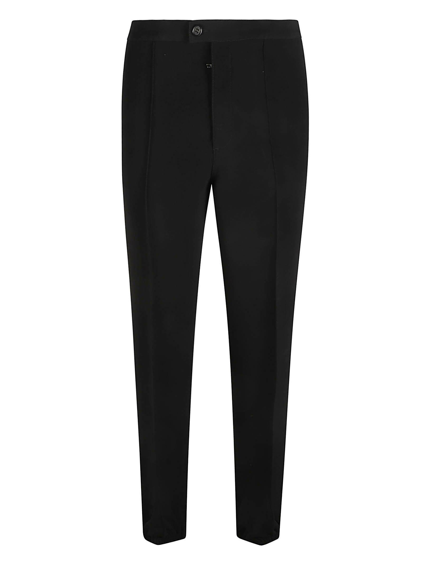 Alexander Mcqueen Button Fitted Trousers In Black