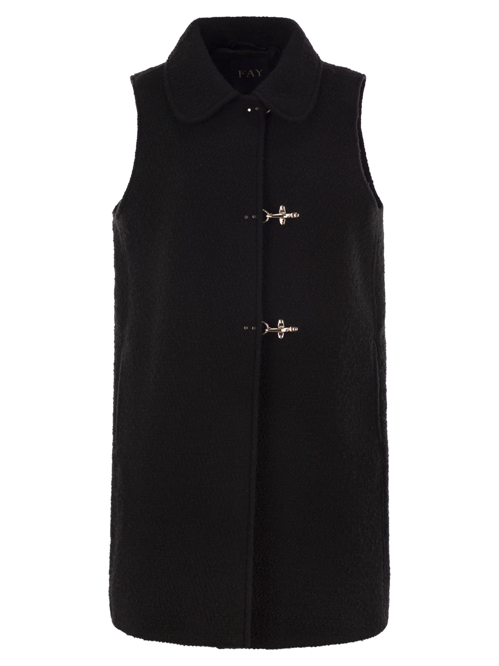 Shop Fay Wool Vest In Black