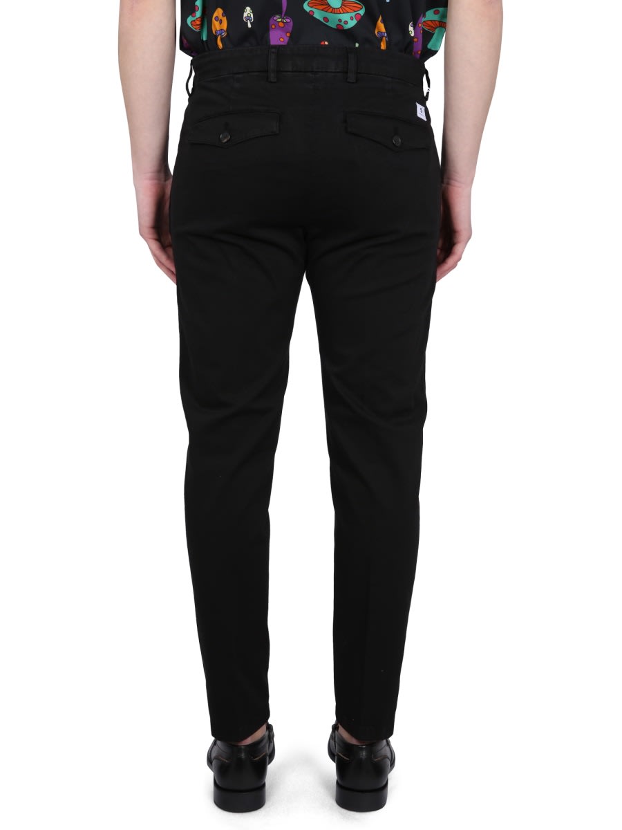 Department Five Solid Color Stretch Cotton Prince Chino Pants In Black