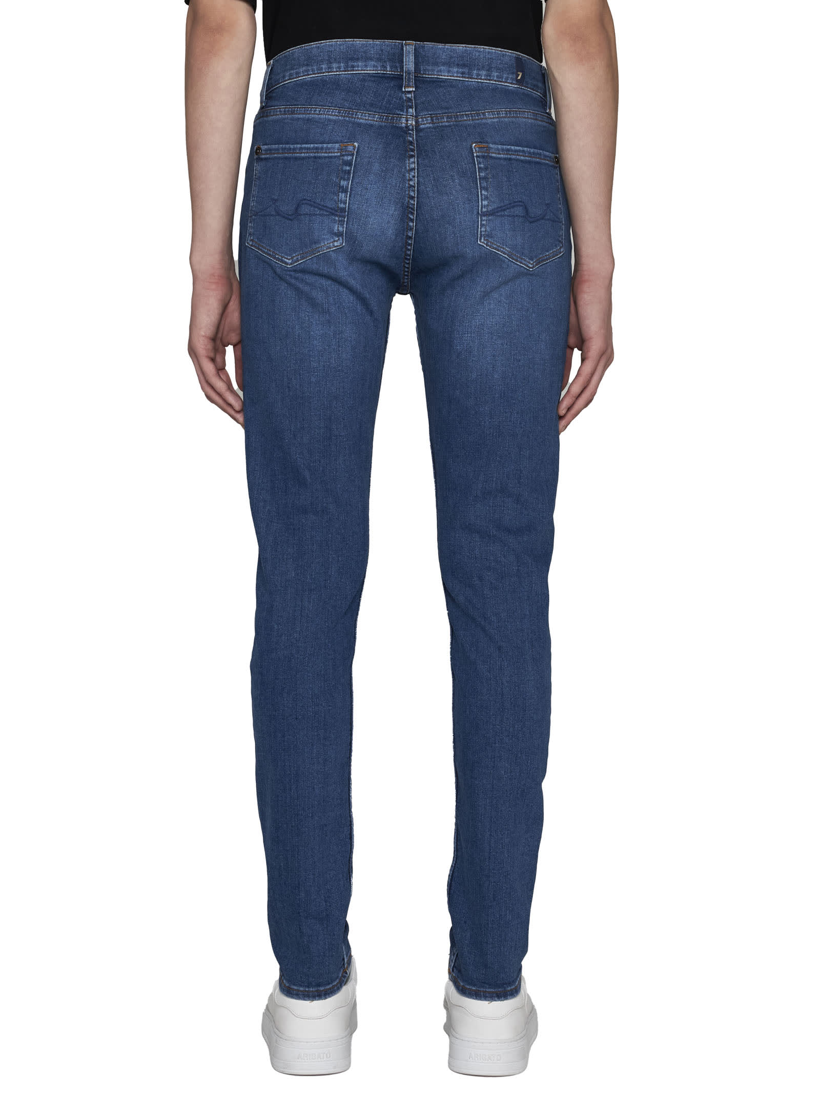Shop 7 For All Mankind Jeans In Mid Blue