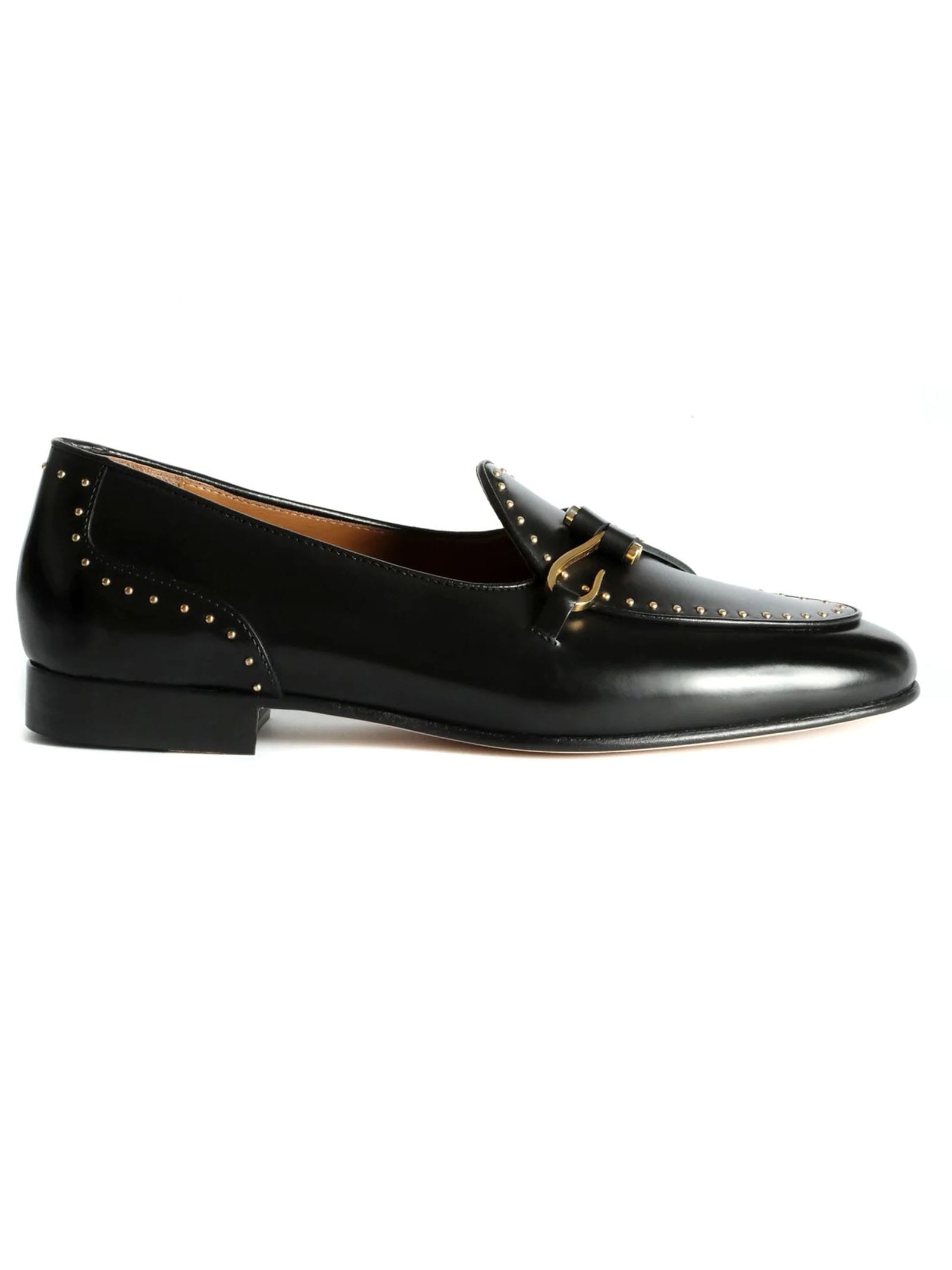Shop Edhen Milano Black Calf Leather Comporta Loafers