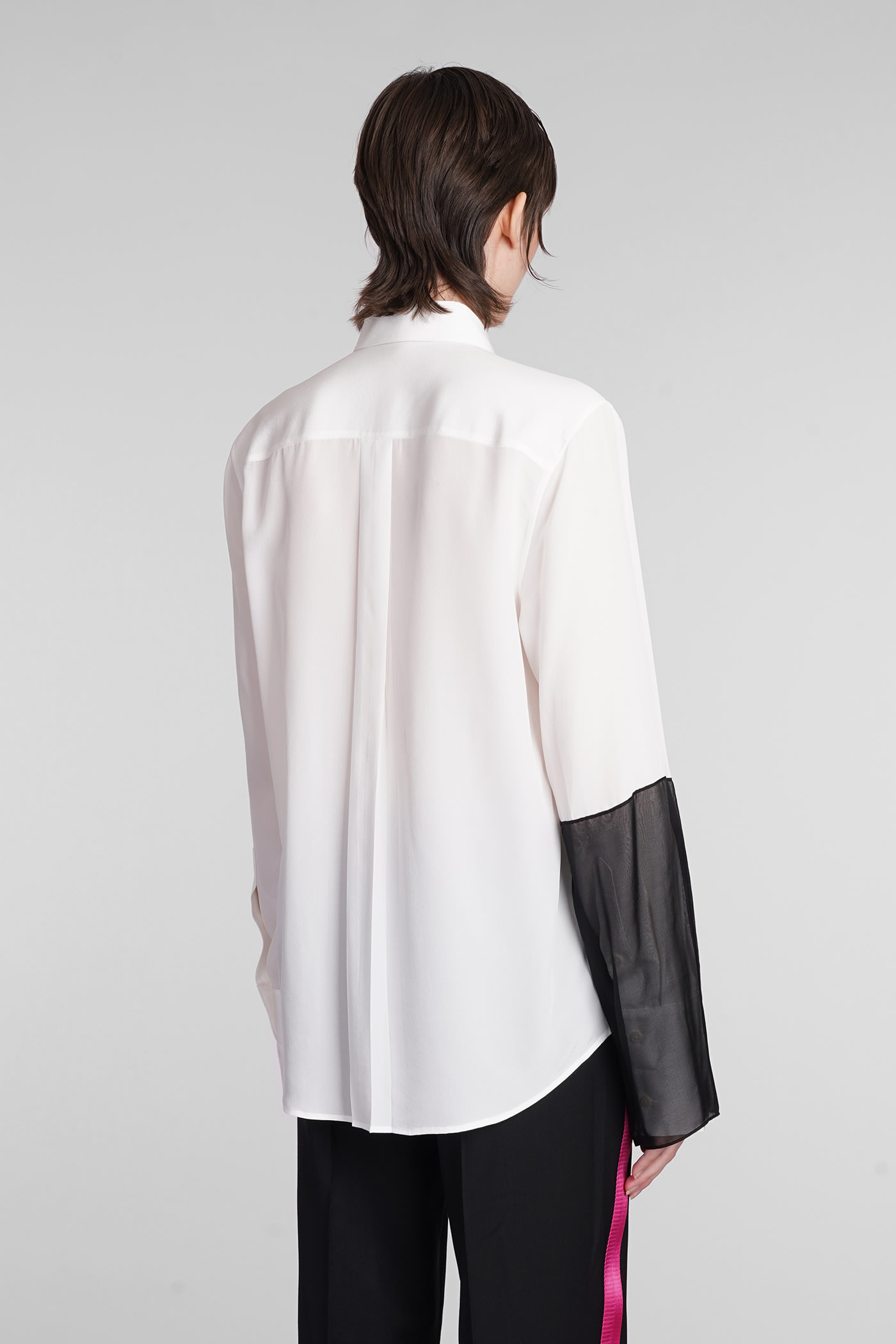 Shop Helmut Lang Shirt In White Silk