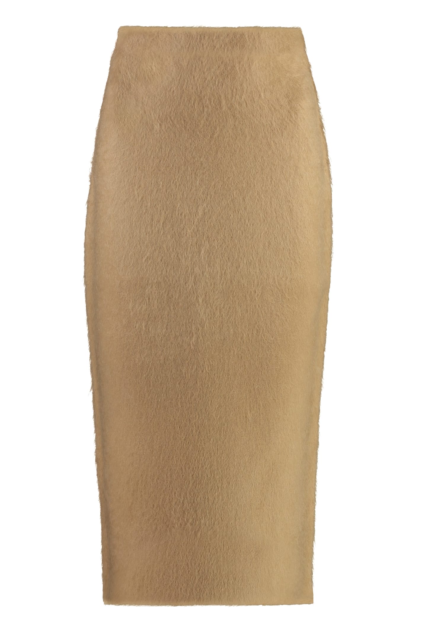 Shop Fabiana Filippi Wool And Mohair Skirt In Camel